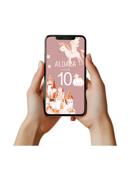 Invitación digital personalizada cumpleaños y festejos UNICORN PARTY