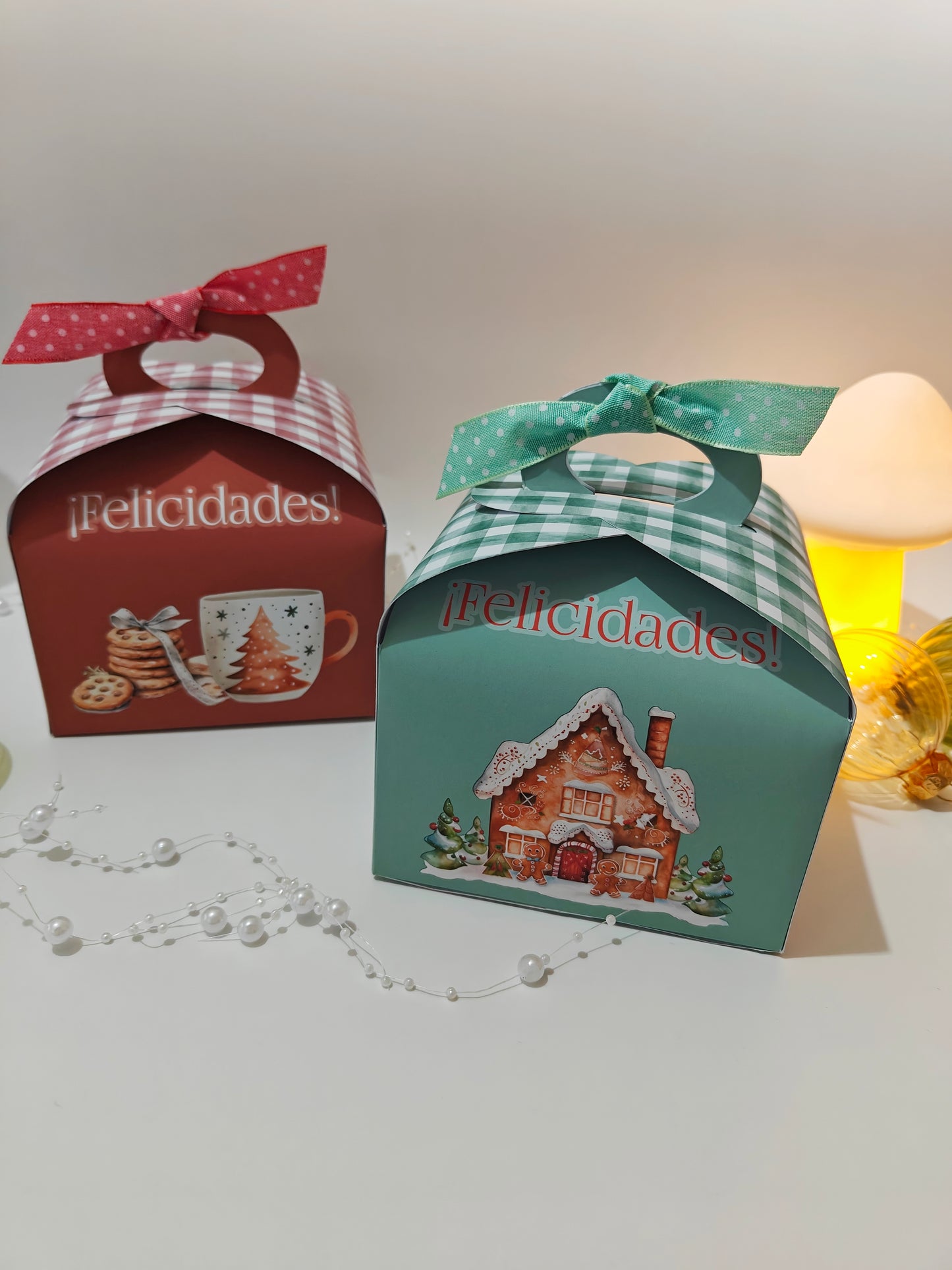caja para mini tarta detalle navideño