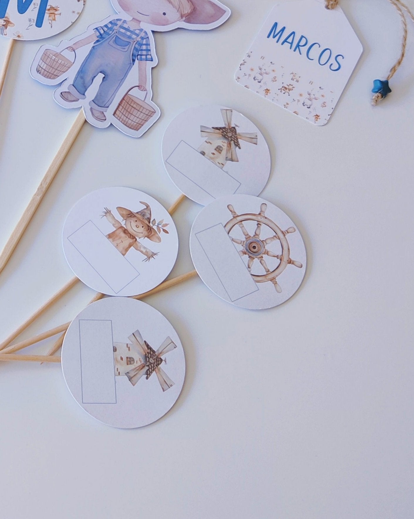 Toppers mesa / comida / cupscakes personalizados Bautizo