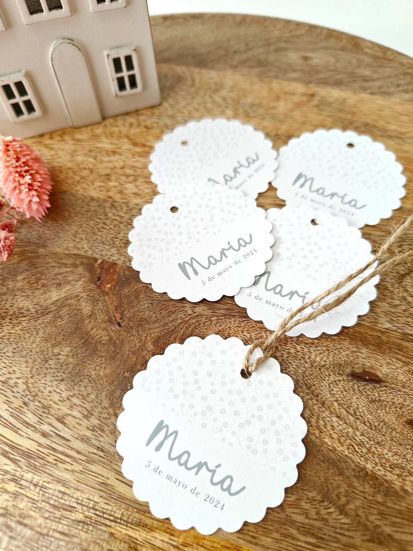 Pack x 15 Etiquetas redondas personalizadas Comunión COLECCIÓN ROSA