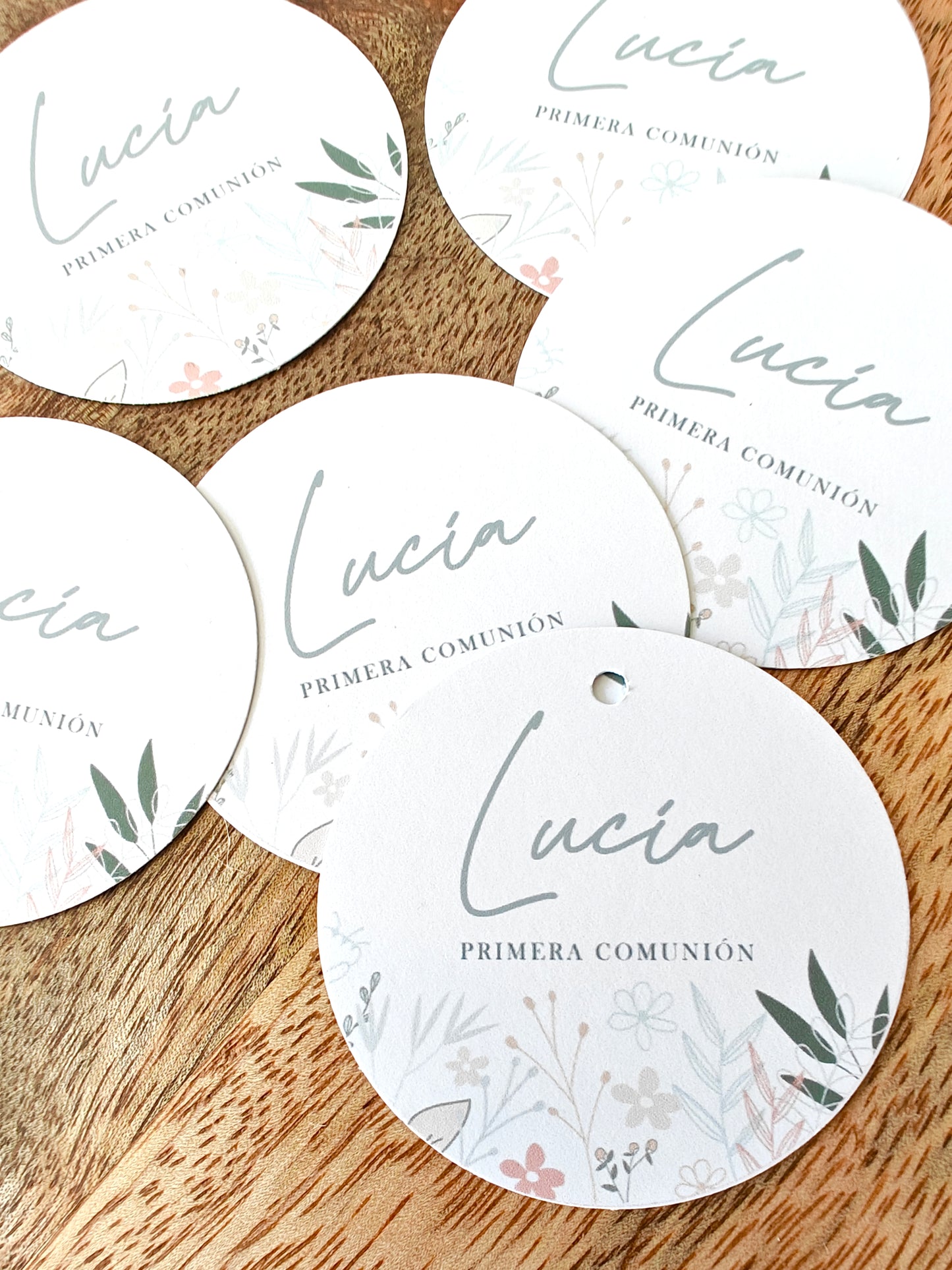 Pack x 15 Etiquetas redondas personalizadas Comunión COLECCIÓN PRIMAVERA