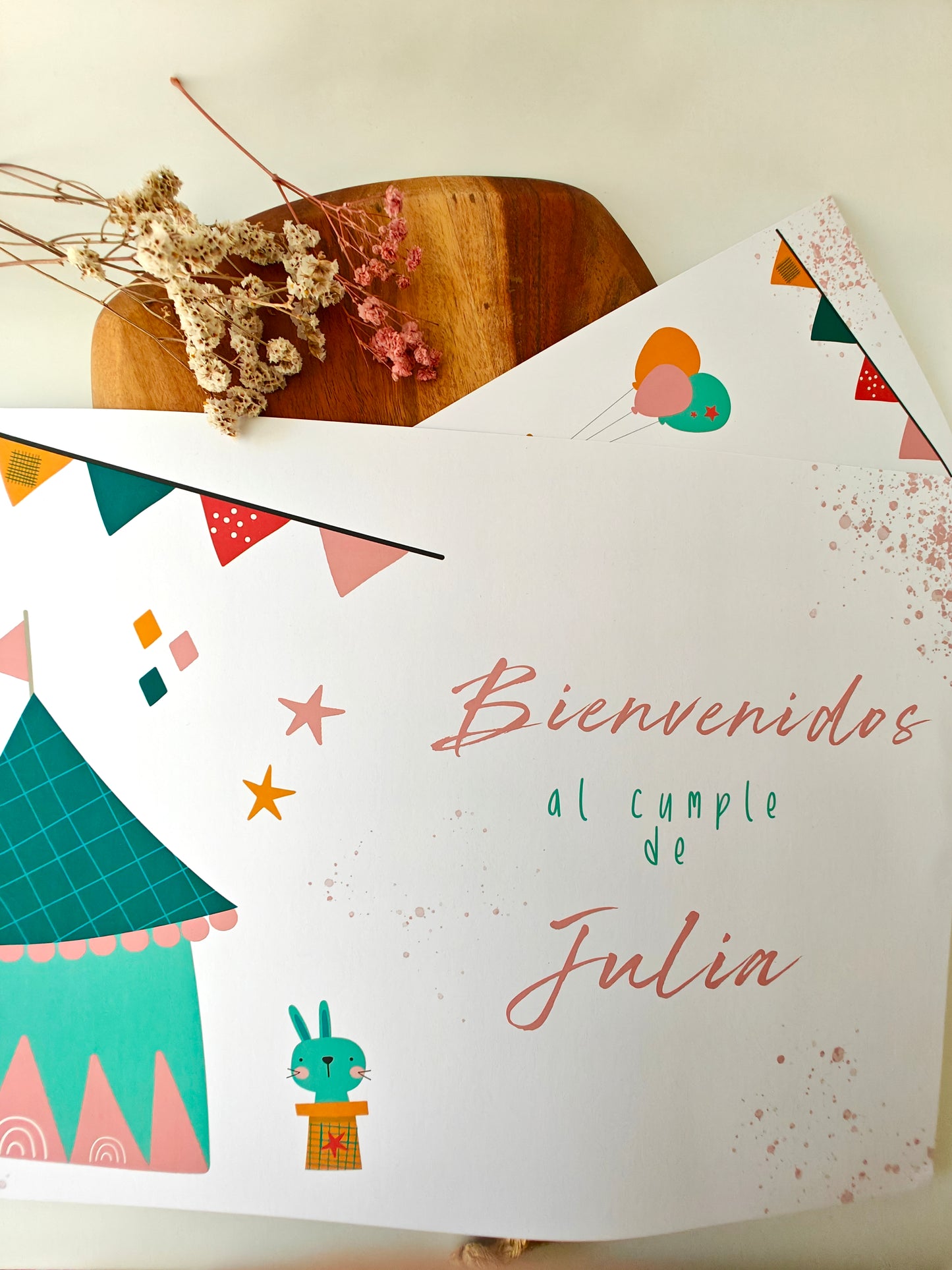 Láminas x 2 Bienvenidos y Rincón dulce personalizadas Festejos y cumpleaños