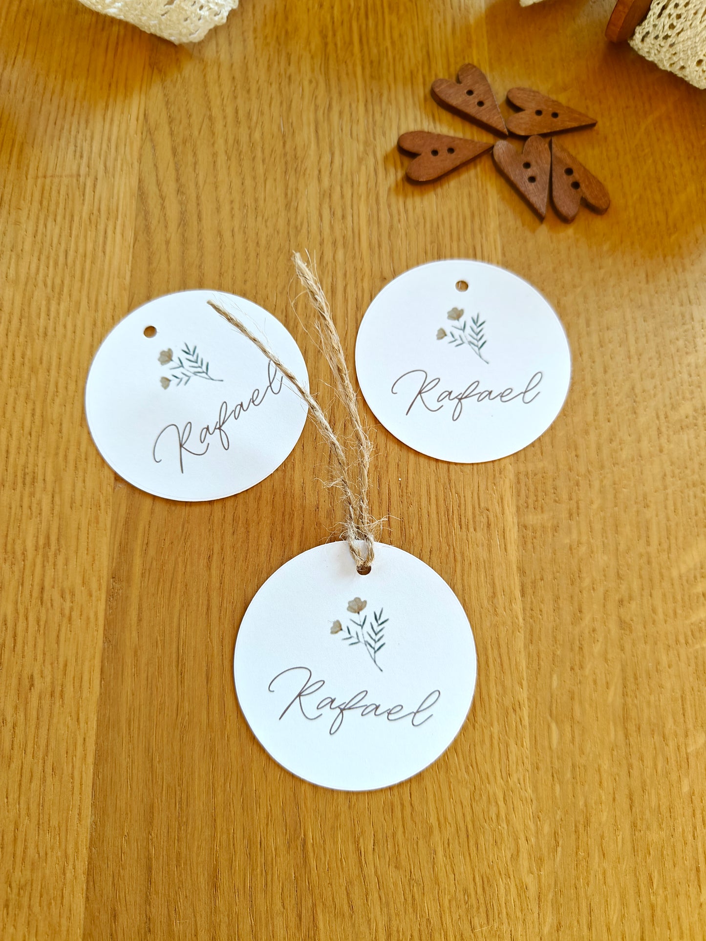 Pack x 15 Etiquetas redondas personalizadas Bautizo COLECCIÓN BARI