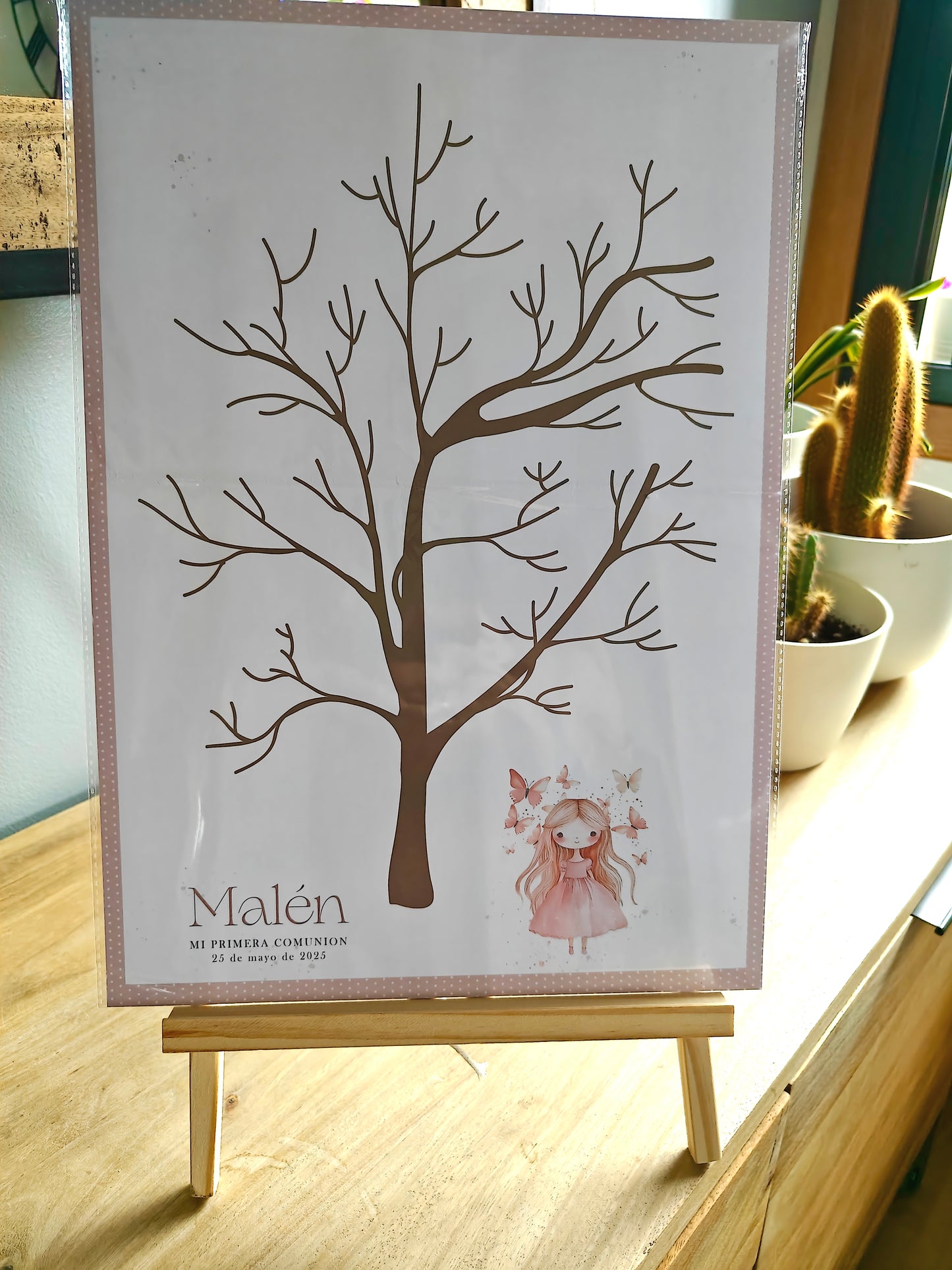 Lámina de huellas, personalizada Comunión COLECCIÓN BUTTERFLY