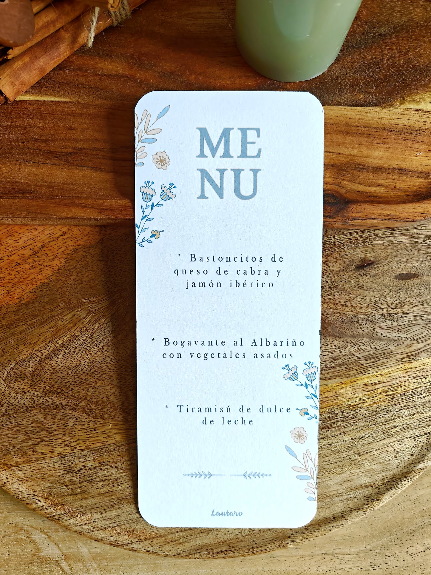 Minuta - Menú para mesa personalizado Bautizo