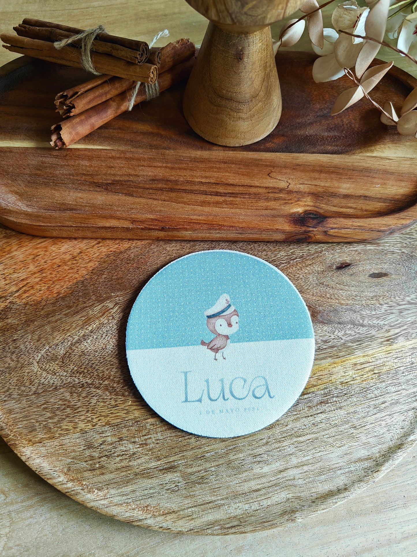 Posa vasos personalizado Comunión COLECCIÓN INICIAL + Pajarito marinero