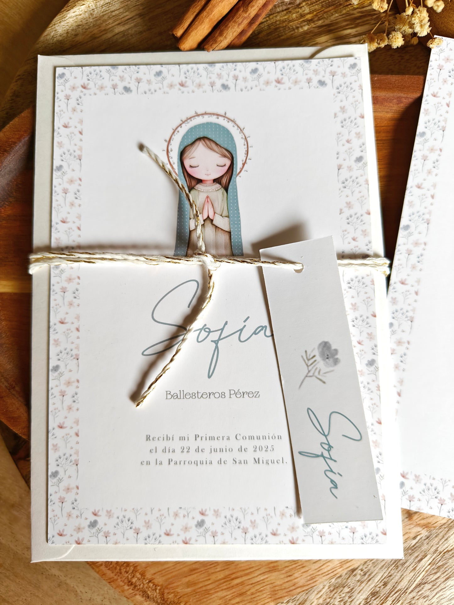 Invitación impresa personalizada Comunión COLECCIÓN VIRGENCITA