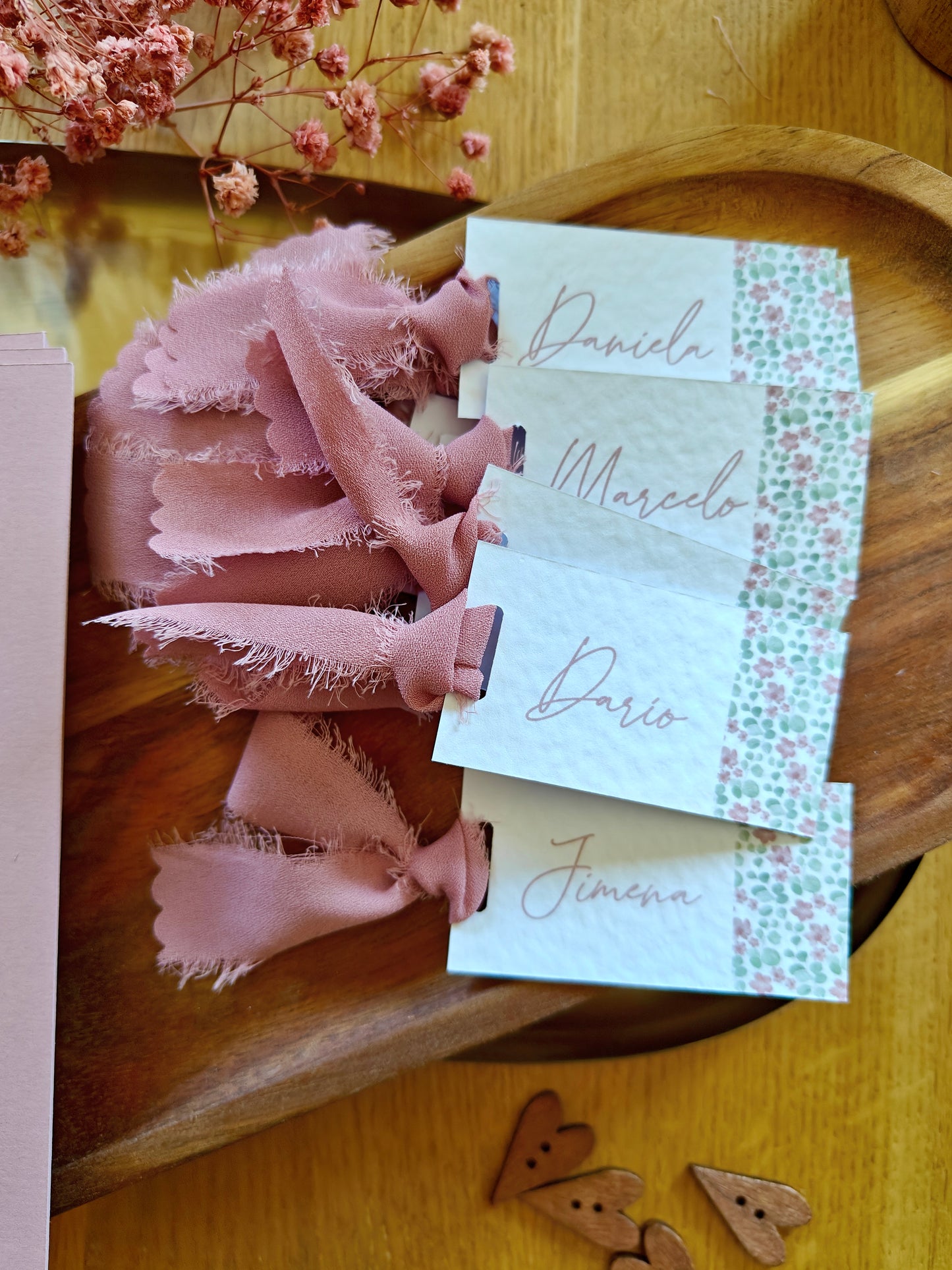 Pack Posición de mesa o place card personalizado Comunión COLECCIÓN VIRGENCITA