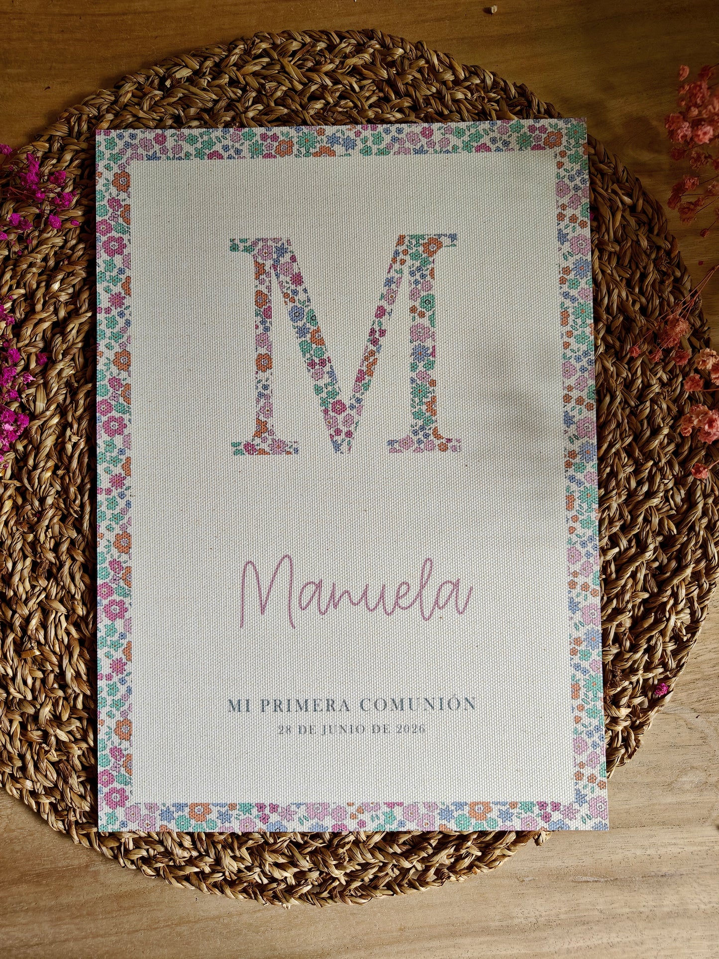 Láminas decorativas impresas personalizadas Comunión Inicial (niña)