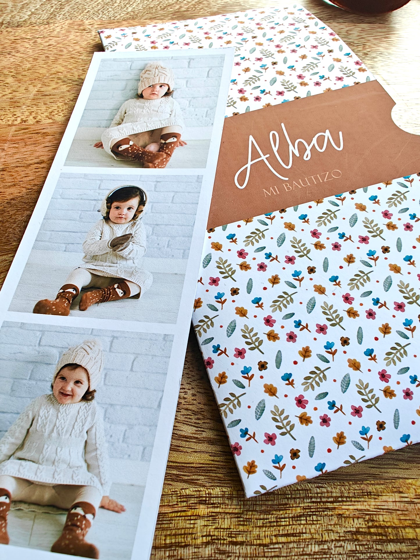 Recordatorio con foto personalizado Bautizo COLECCIÓN MARGARITE