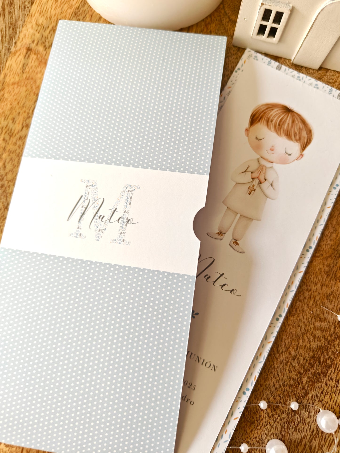 Recordatorio / Punto de libro personalizado Comunión COLECCIÓN GIOVANNI