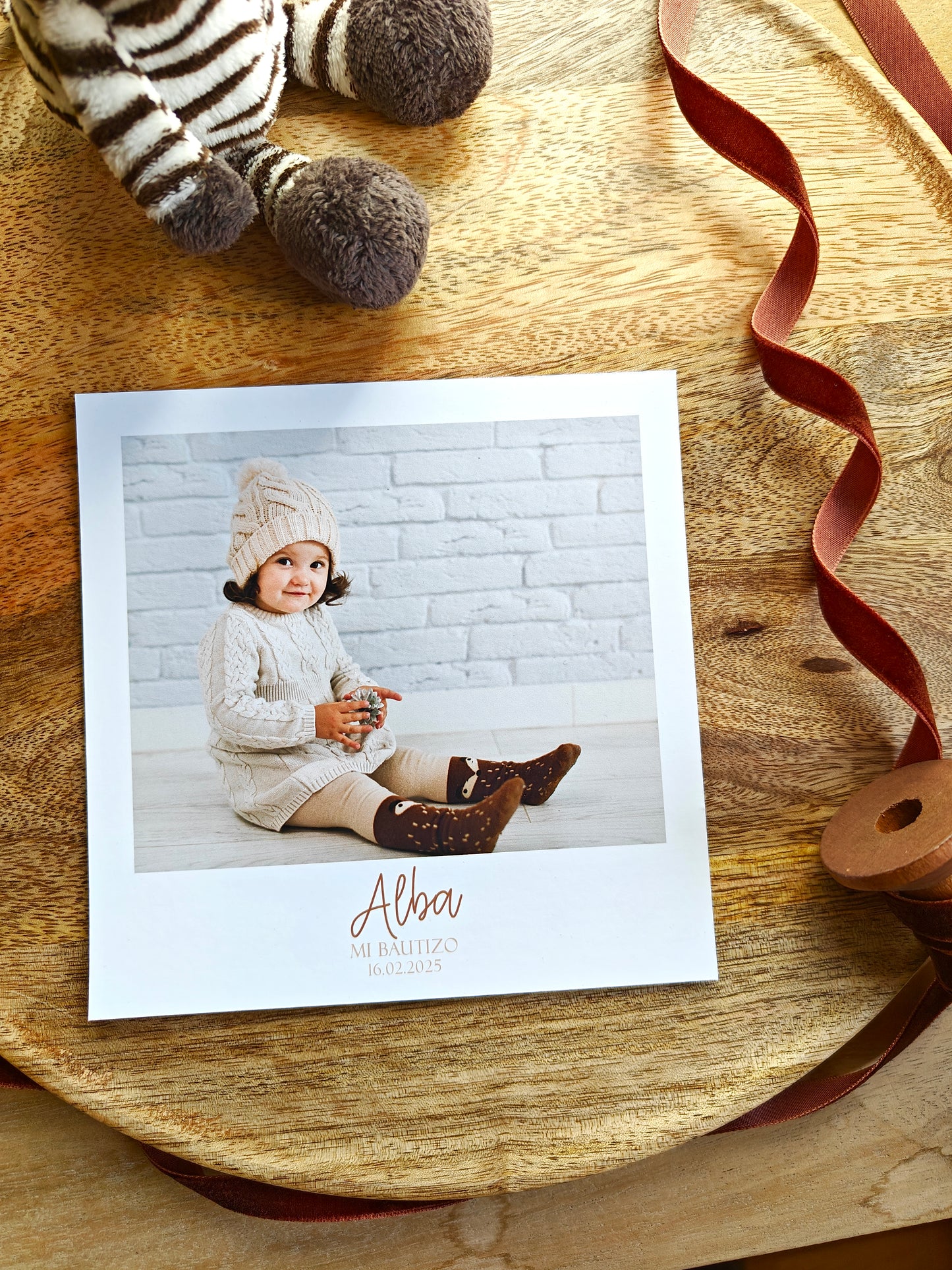 Recordatorio Polaroid personalizado Bautizo COLECCIÓN MARGARITE