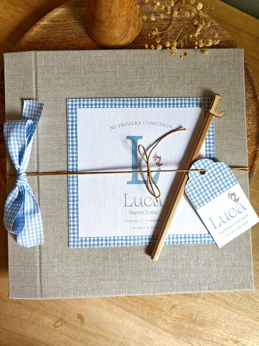 Libro de firmas / fotos con portada, personalizado.  Primera Comunión