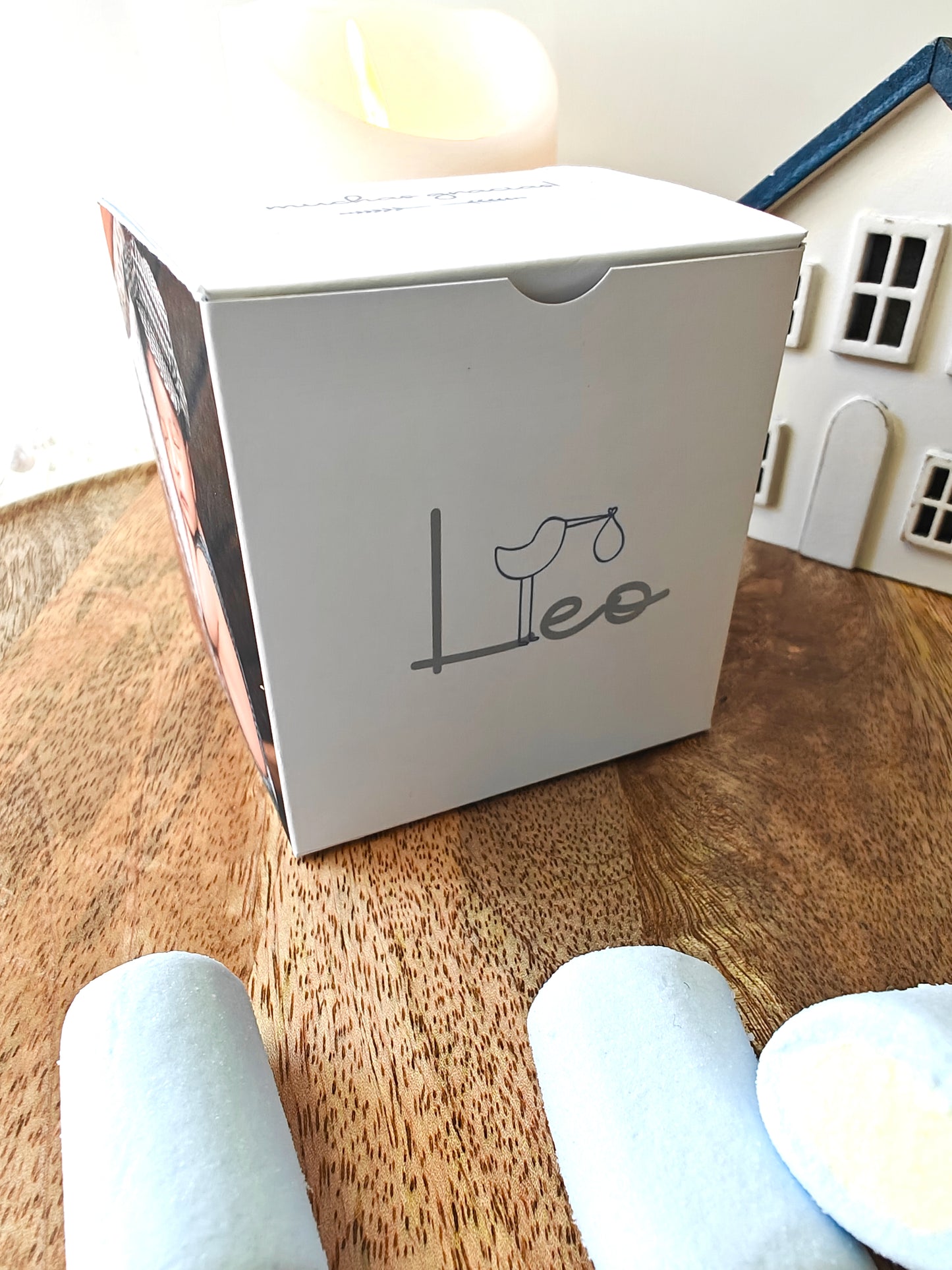 Caja sorpresa con foto personalizada Bautizo COLECCIÓN CIGÜEÑA