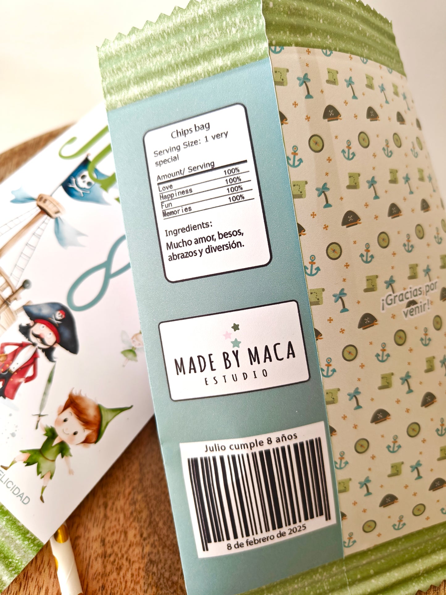 Bolsa patatas o dulces personalizada Festejos y cumpleaños
