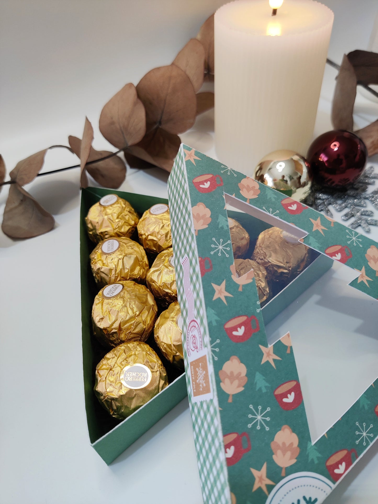 Caja bombones arbol navidad