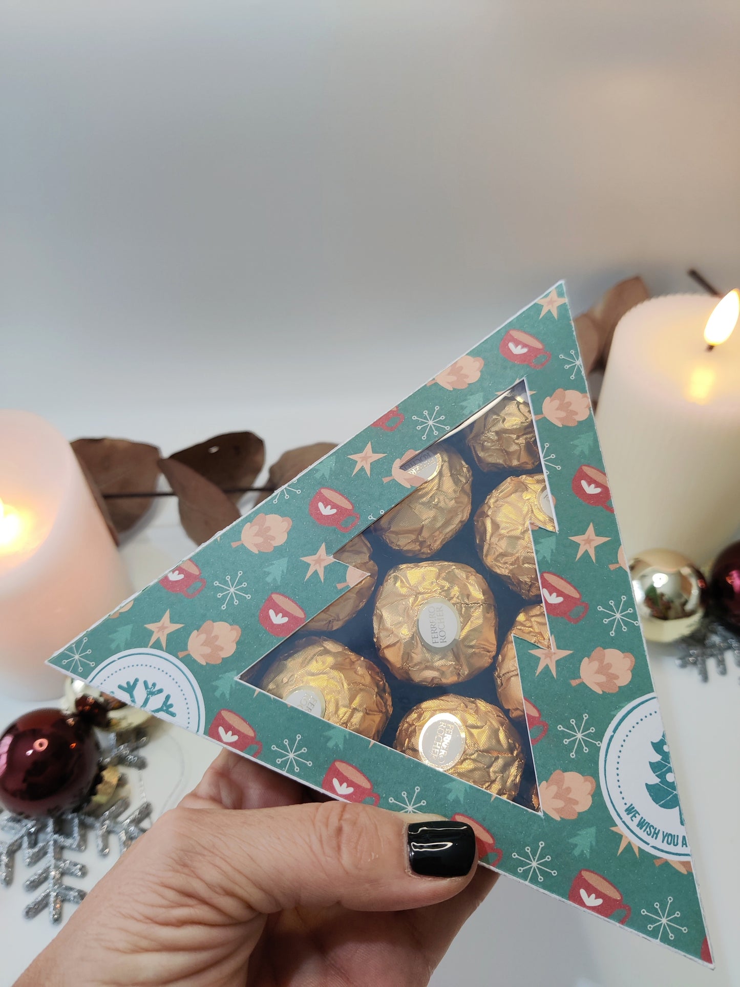 Caja bombones arbol navidad