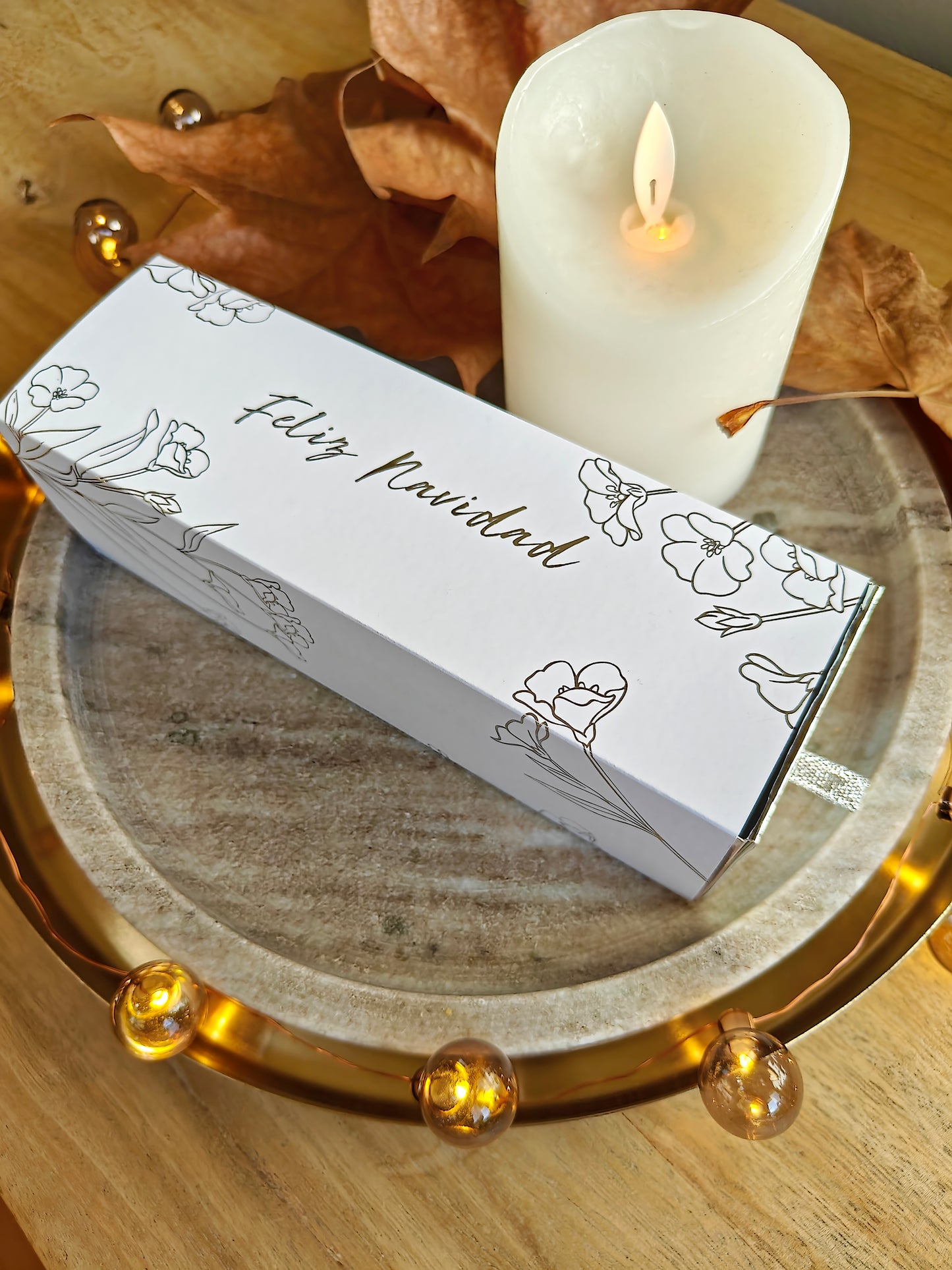 Caja rectangular deslizable personalizada Navidad