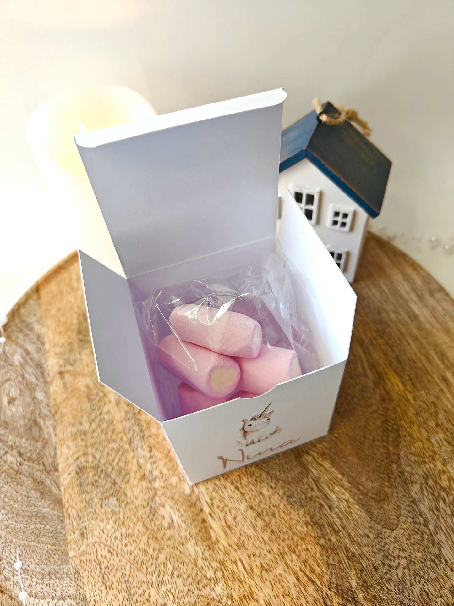 Caja sorpresa personalizada Bautizo COLECCIÓN UNICORNIO
