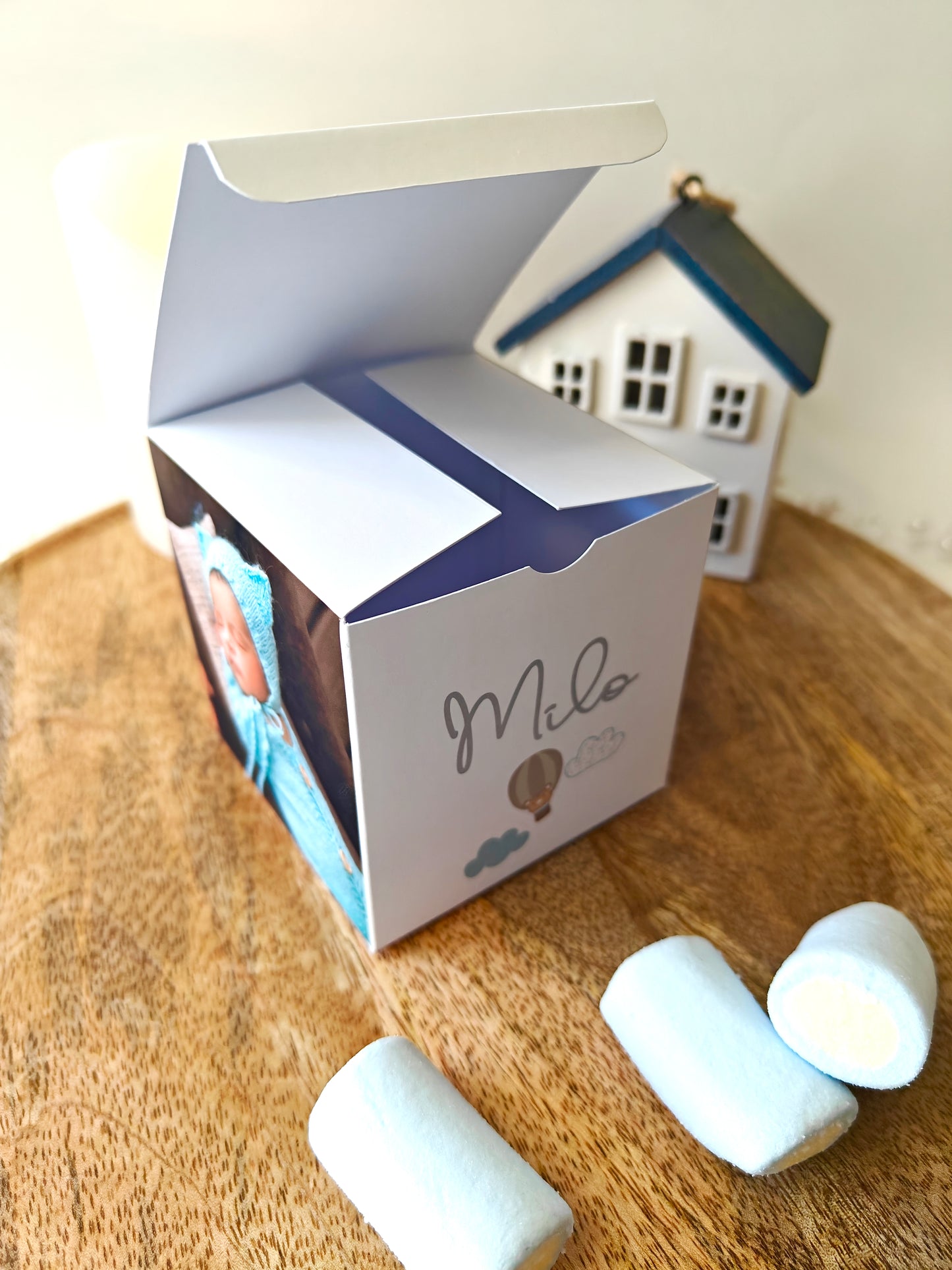Caja sorpresa con foto personalizada Bautizo COLECCIÓN BALLÓN