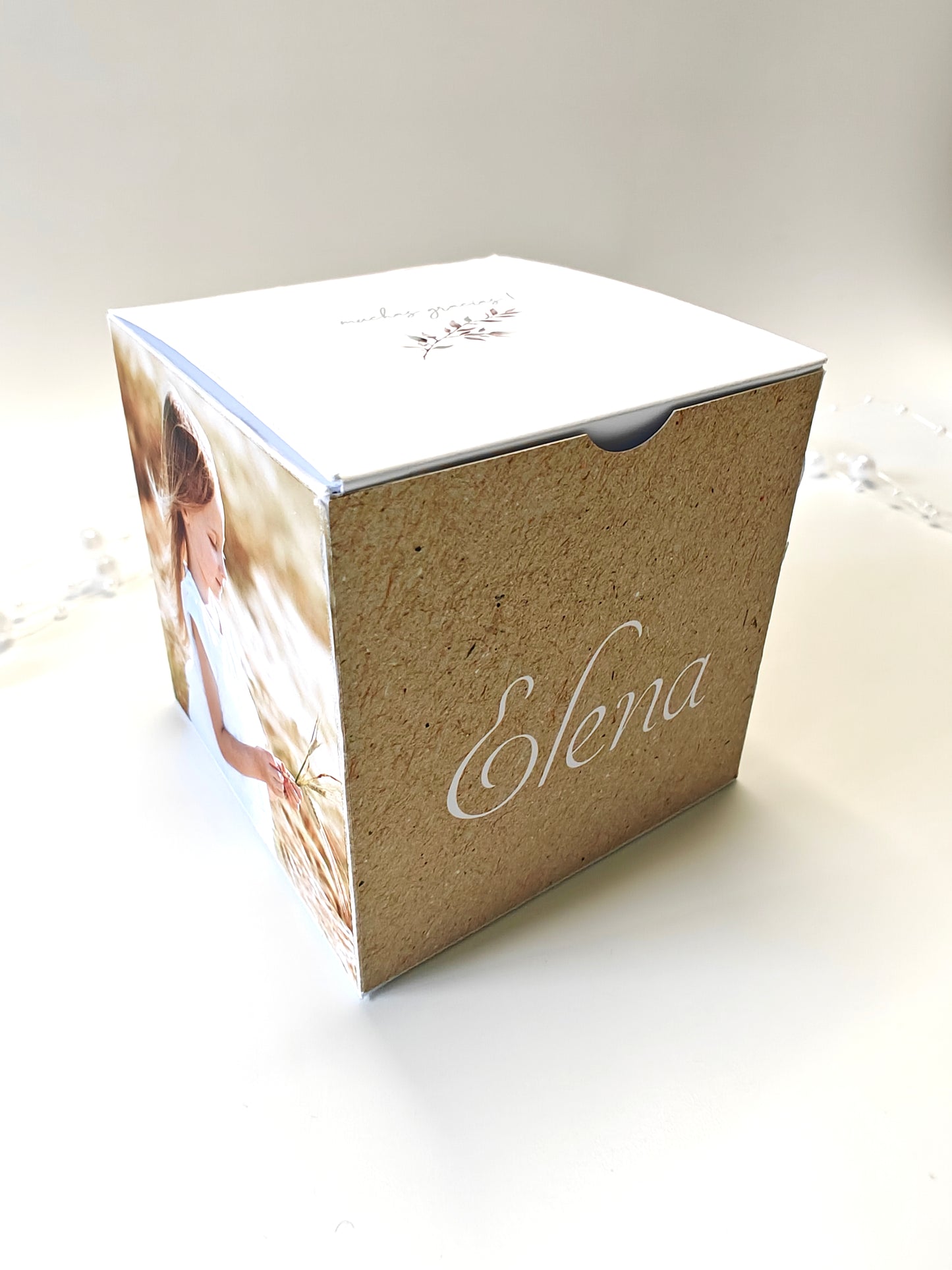Caja sorpresa con foto personalizada Comunión COLECCIÓN FOREST