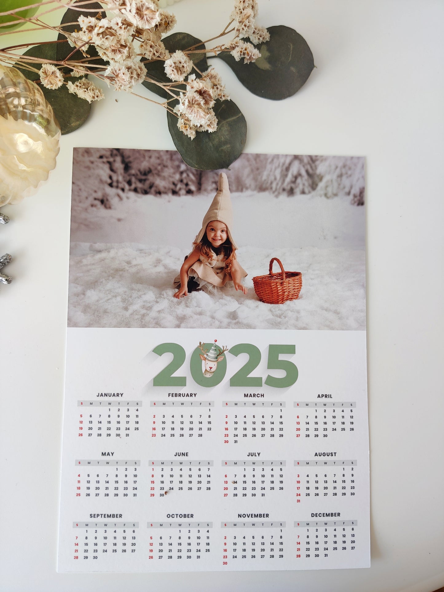 Calendario con foto Navidad