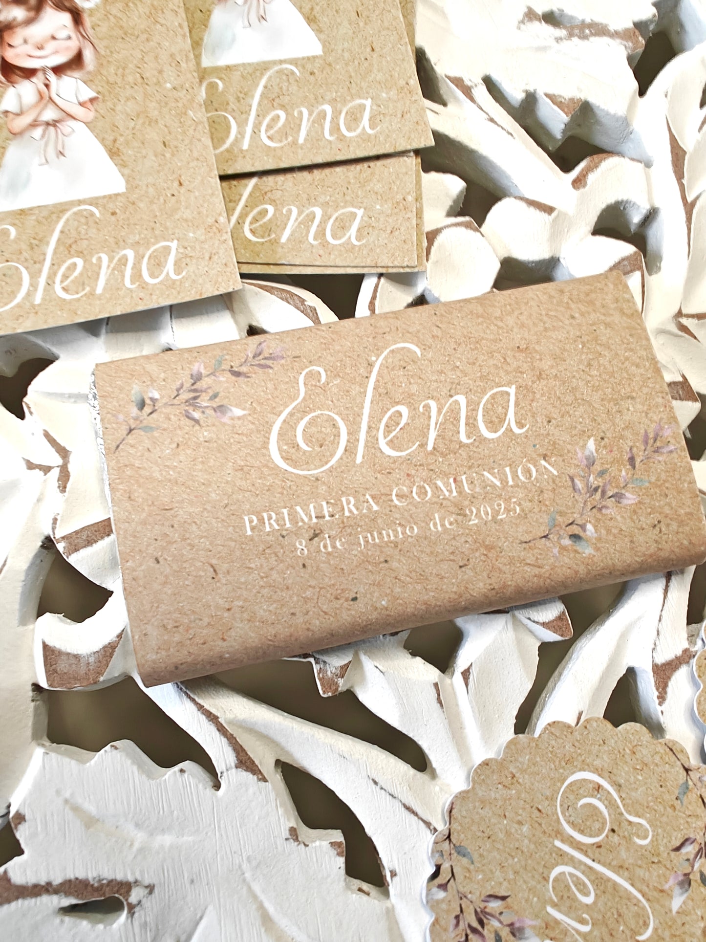 Chocolatina personalizada 20g. Comunión COLECCION FOREST
