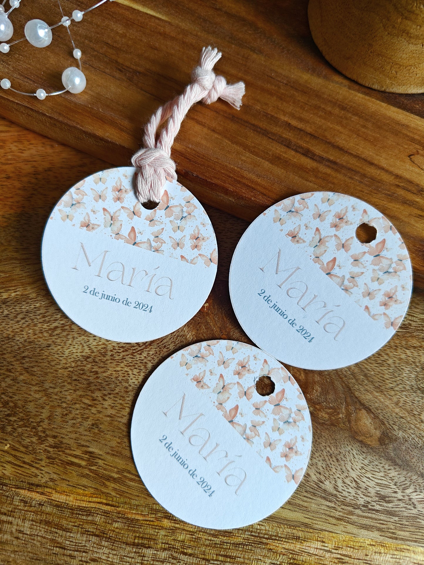 Pack x 15 Etiquetas, personalizadas Comunión COLECCIÓN BUTTERFLY