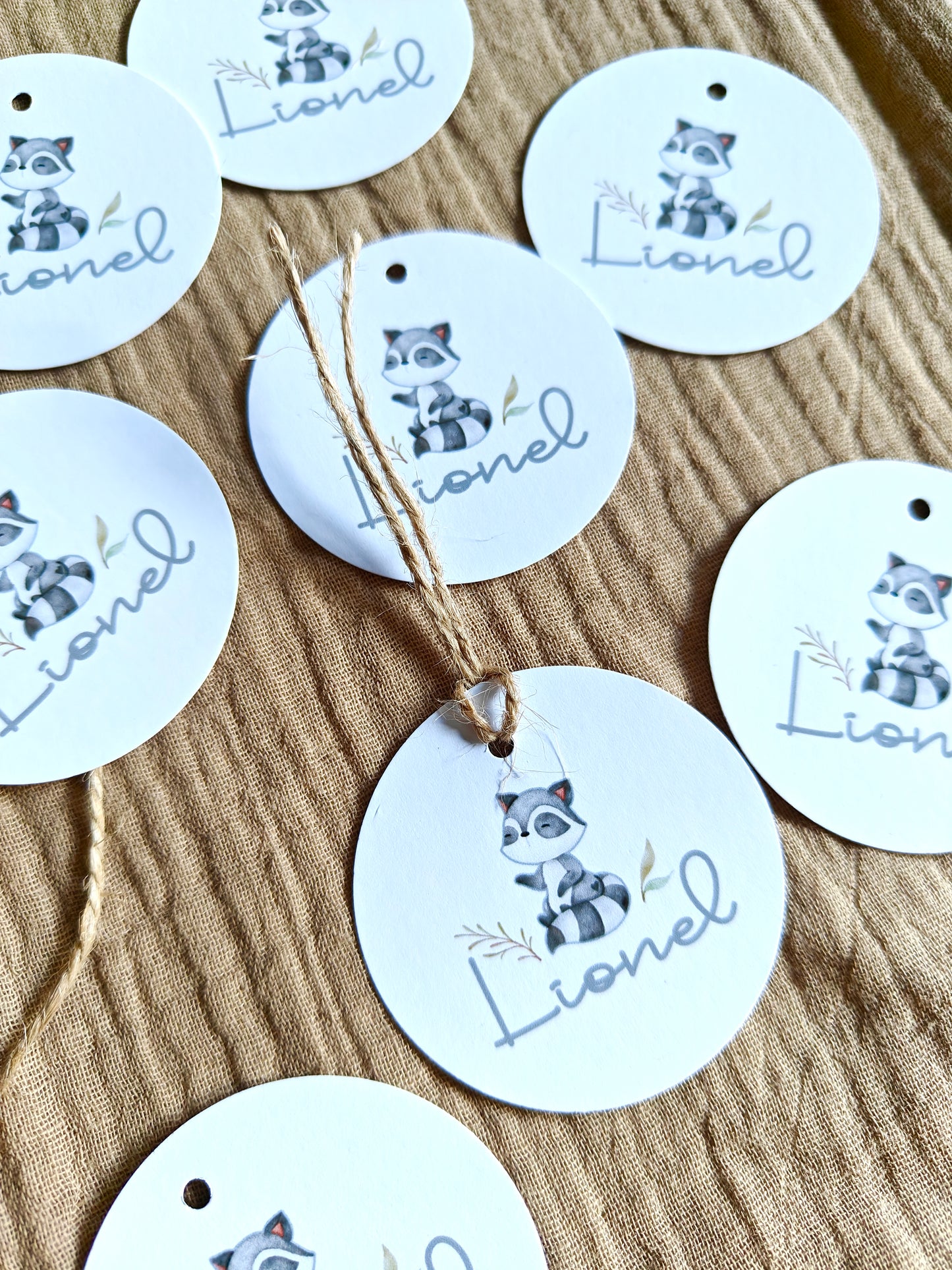 Pack x 15 Etiquetas redonda personalizada Bautizo GOODLAND