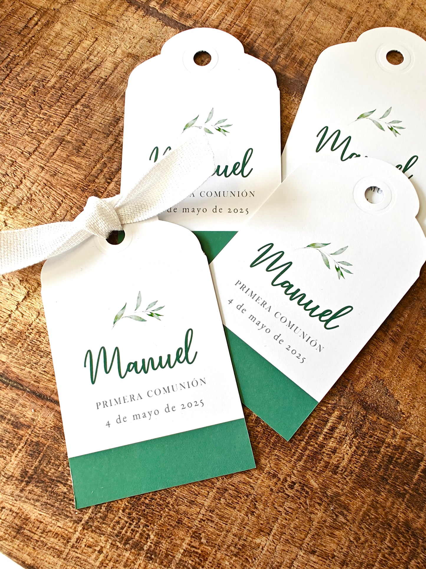 Pack Etiquetas personalizadas Comunión COLECCIÓN EUCALIPTO