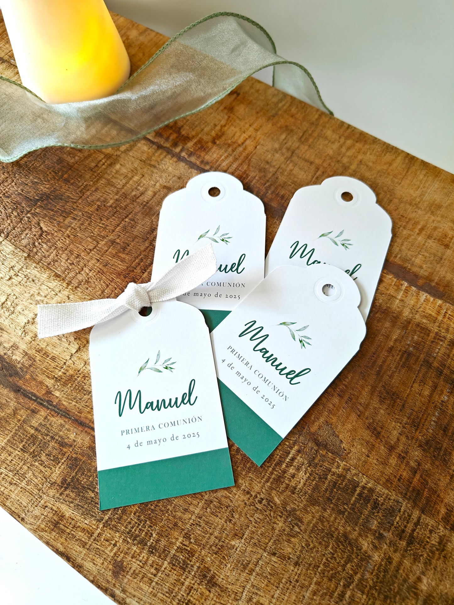 Pack Etiquetas personalizadas Comunión COLECCIÓN EUCALIPTO