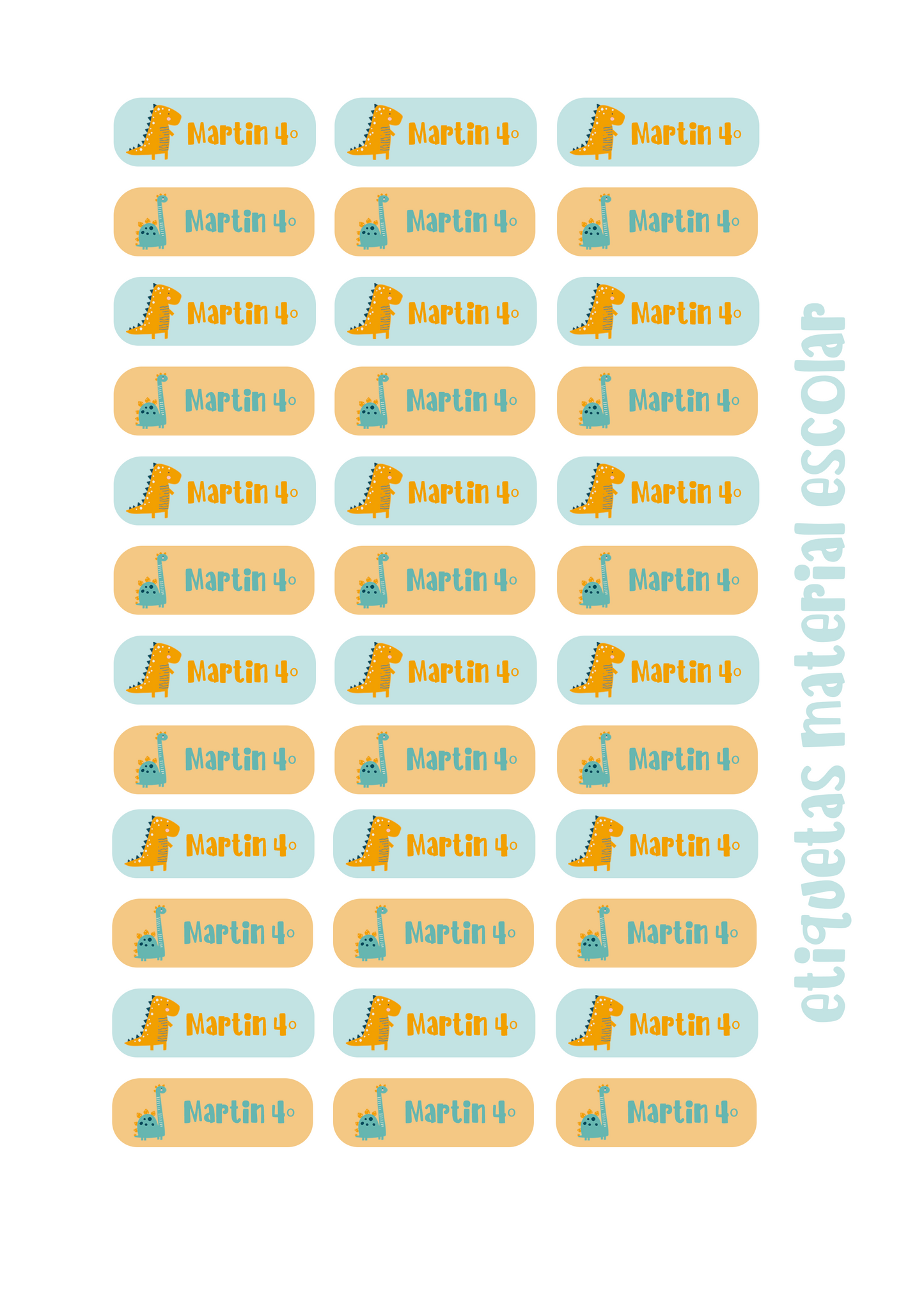 Etiquetas escolares Waterproof Vuelta al colegio