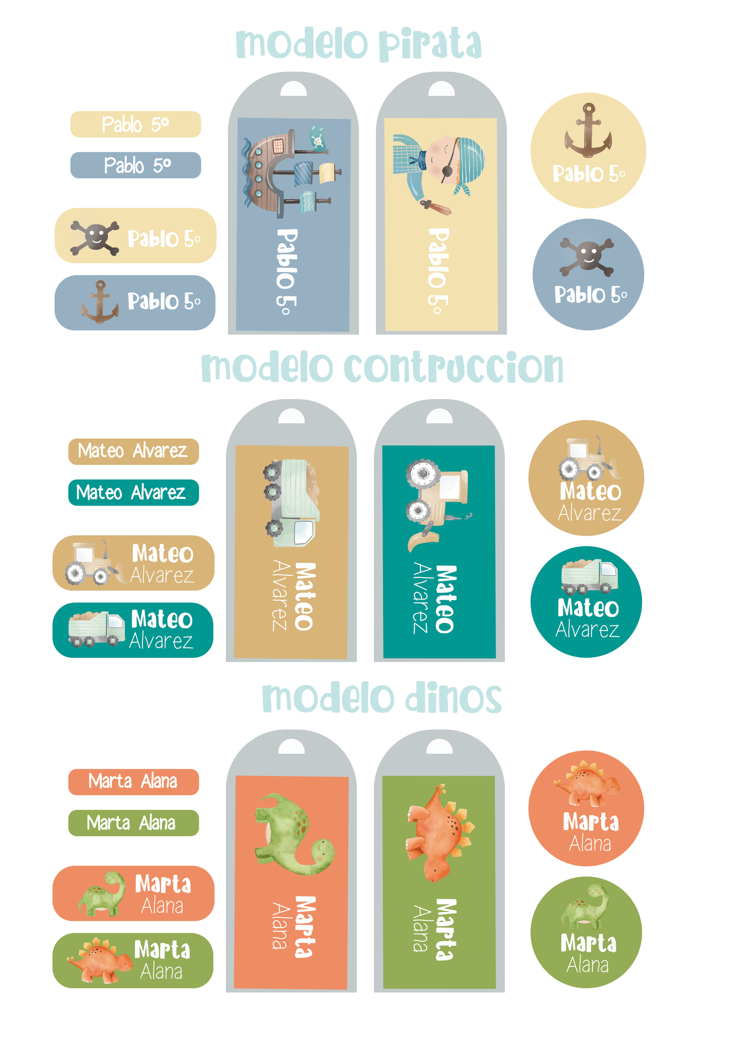 Etiquetas escolares Waterproof Vuelta al colegio