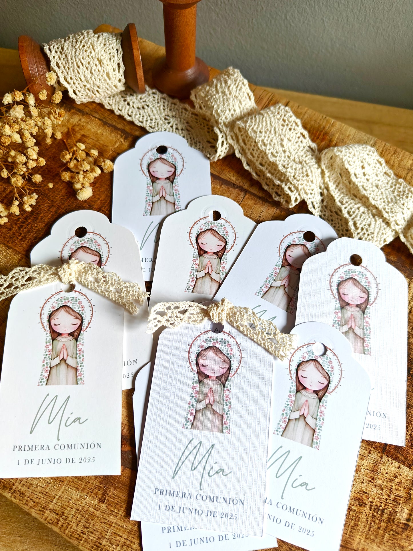 Pack Etiquetas personalizadas Comunión COLECCIÓN VIRGENCITA