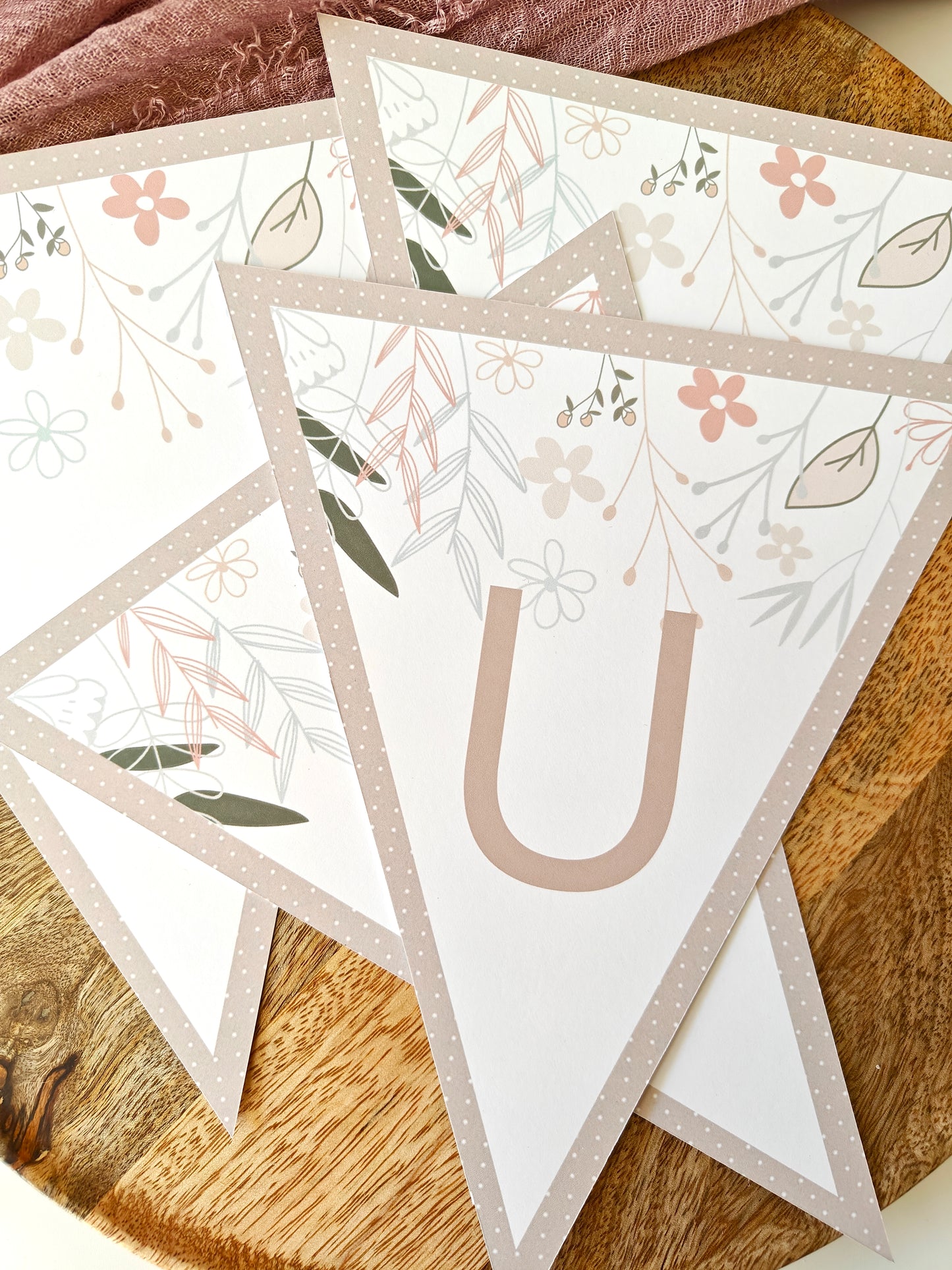 Guirnalda personalizada de papel Comunión COLECCIÓN PRIMAVERA