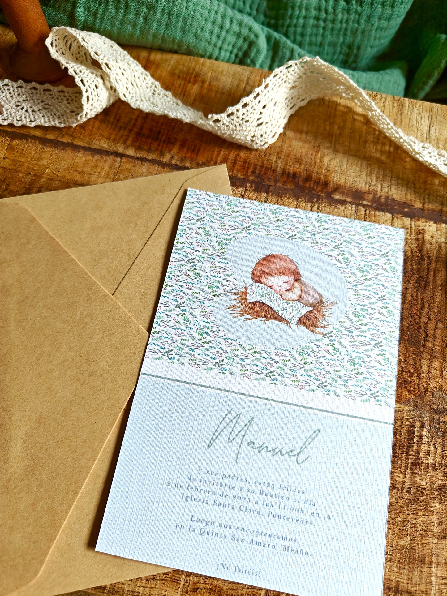 Invitación impresa personalizada Bautizo COLECCIÓN BABY BOY