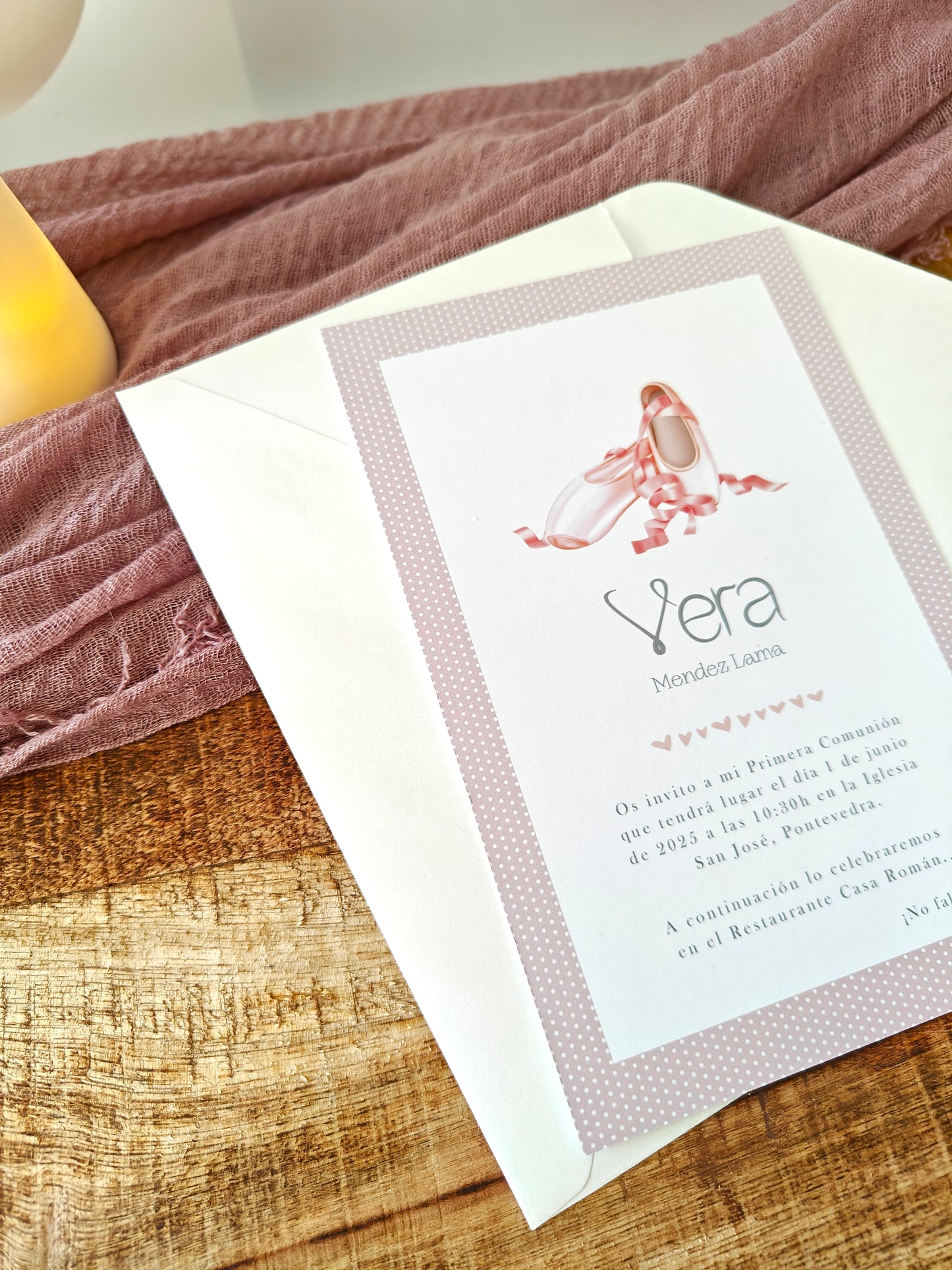 Invitación impresa personalizada Comunión COLECCIÓN BALLET