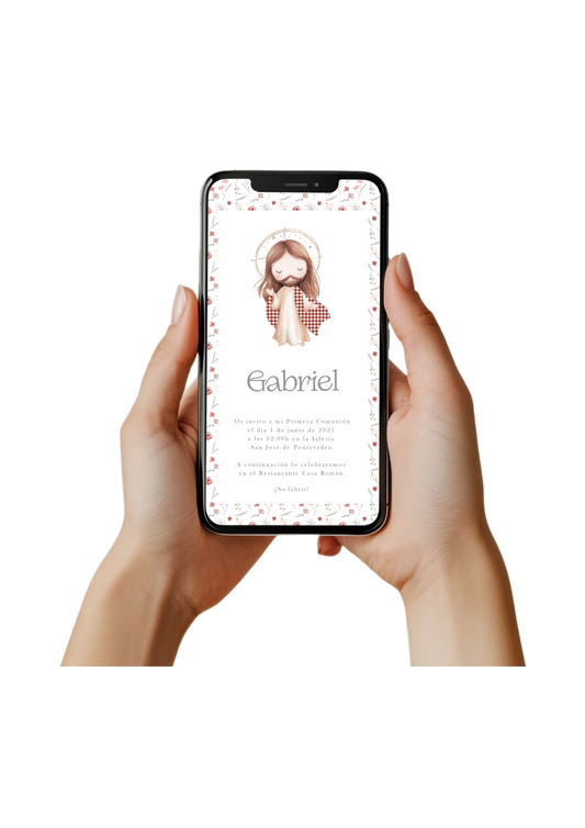 Invitación digital personalizada Comunión NIÑO JESÚS