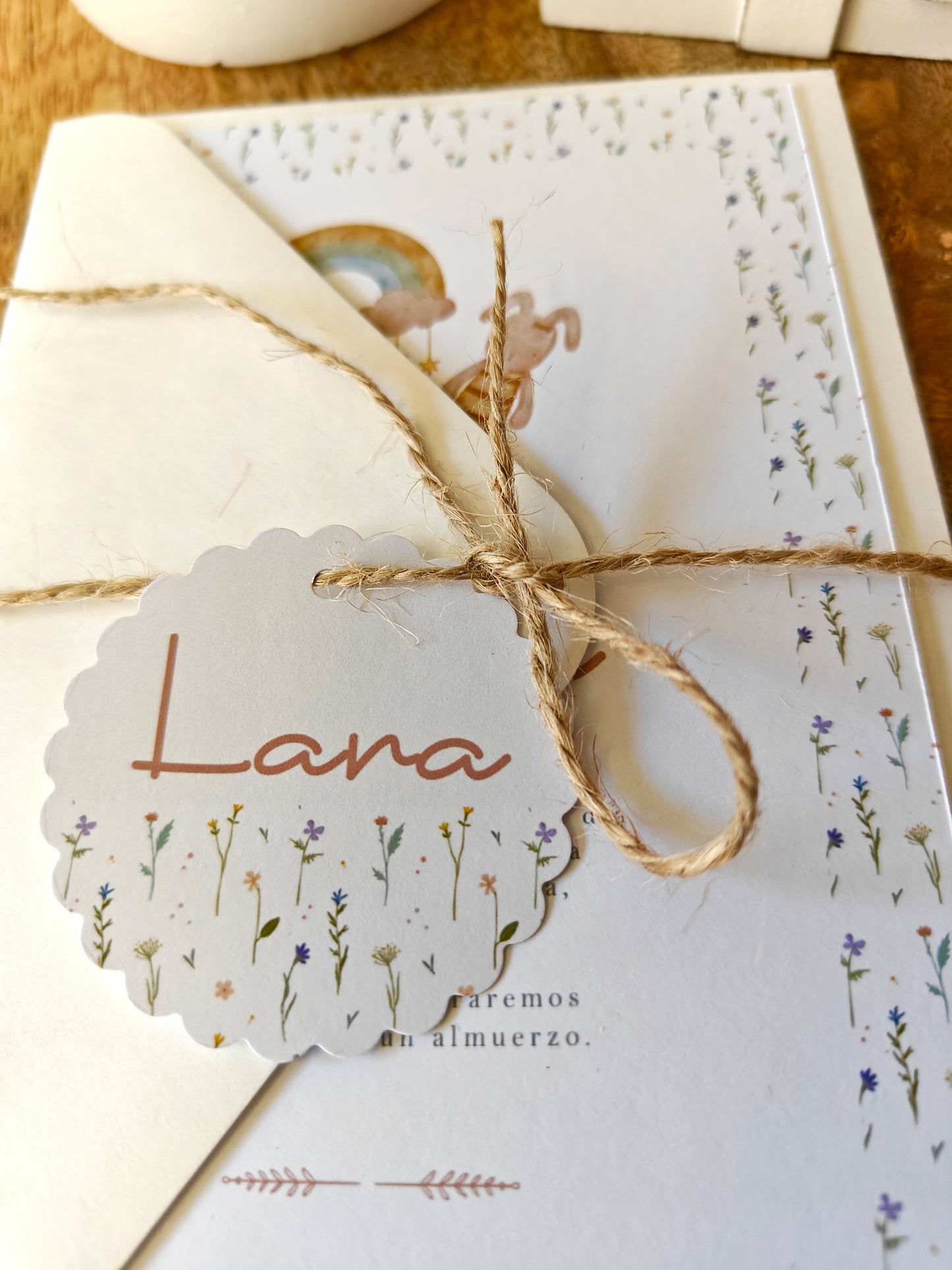 Invitación impresa personalizada Bautizo COLECCIÓN ACUARELAS