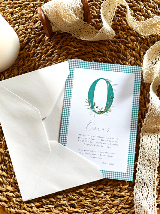 Invitación impresa personalizada Comunión COLECCIÓN VERONA