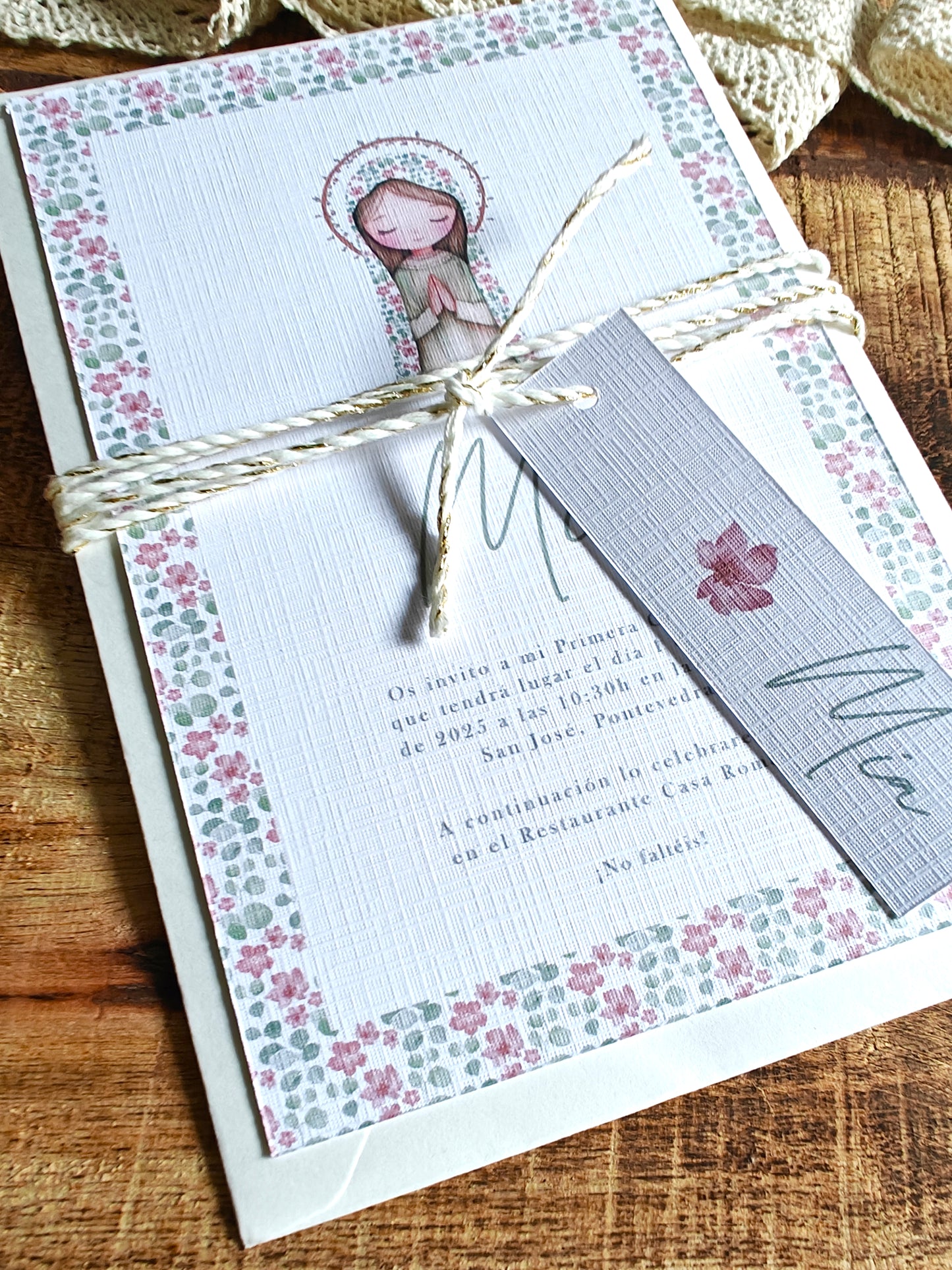 Invitación impresa personalizada Comunión COLECCIÓN VIRGENCITA