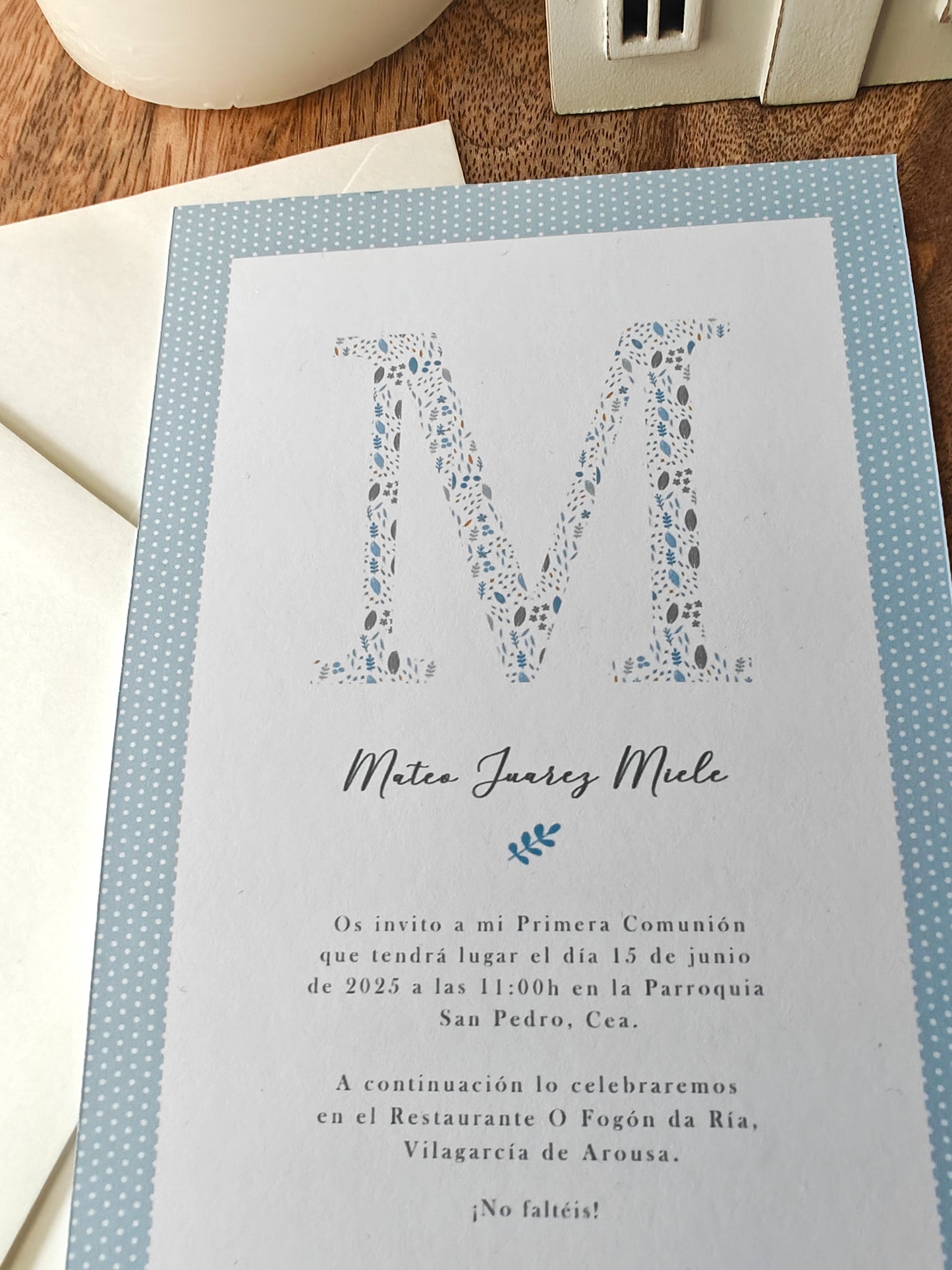 Invitación impresa personalizada Comunión COLECCIÓN GIOVANNI