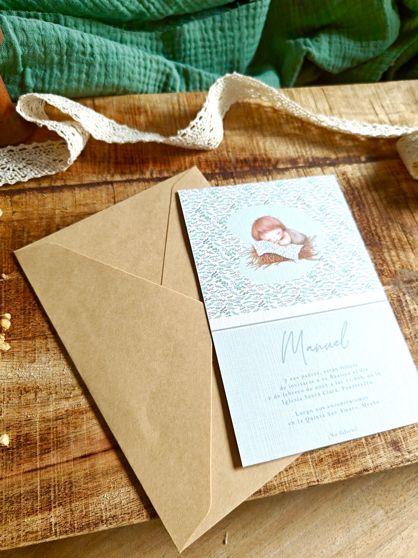 Invitación impresa personalizada Bautizo COLECCIÓN BABY BOY