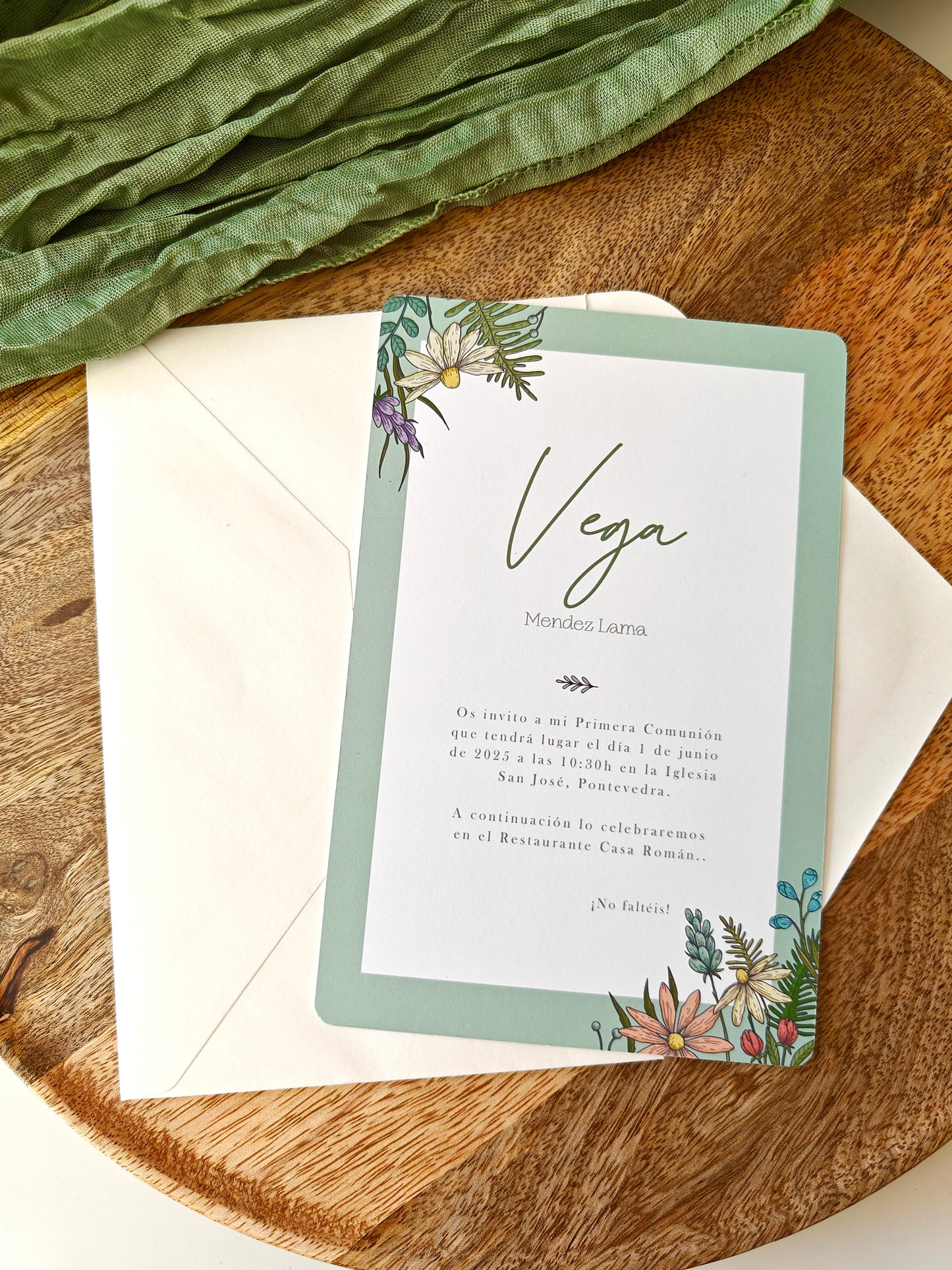 Invitación impresa personalizada Comunión COLECCIÓN ALEGRÍA