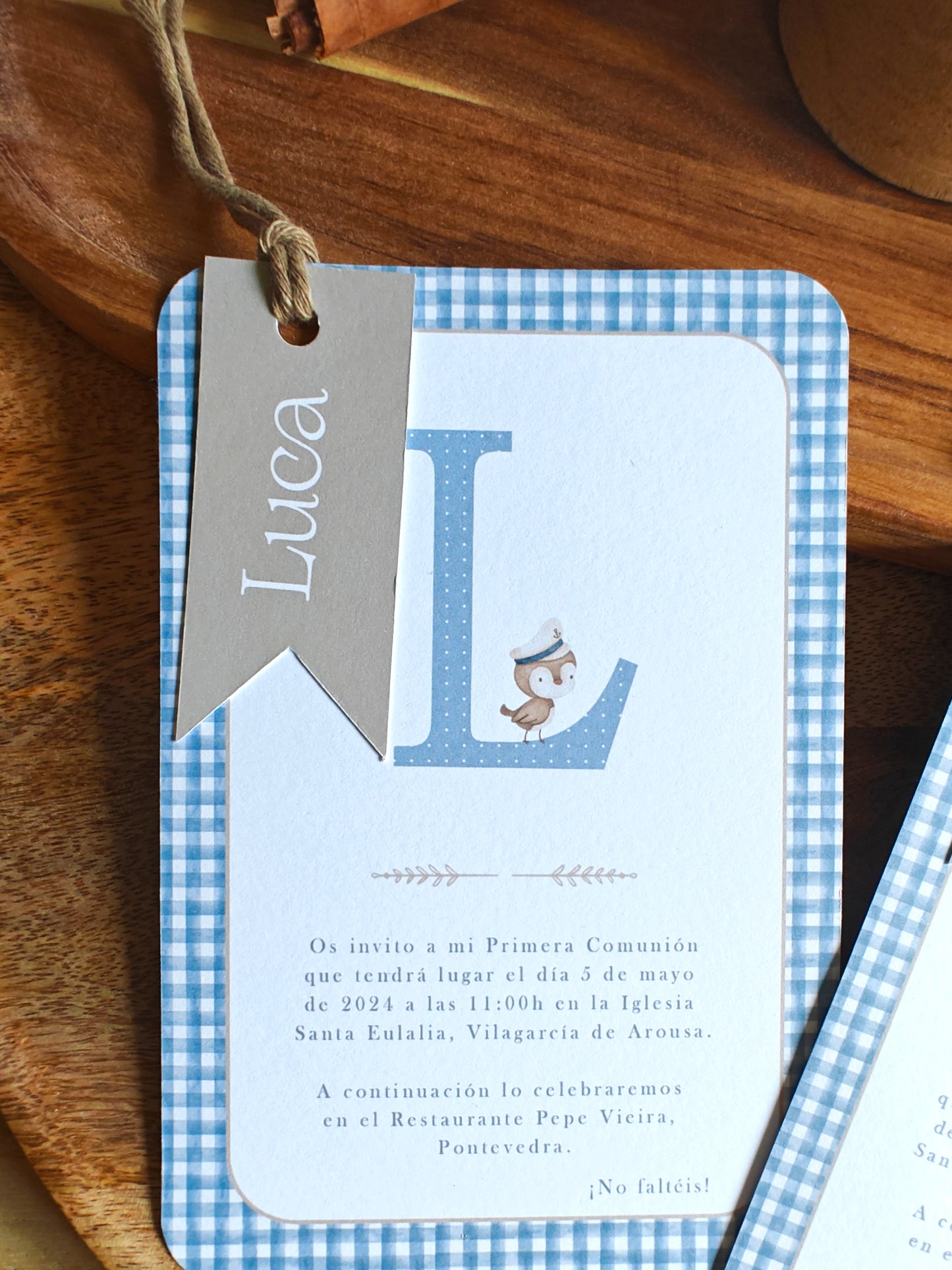 Invitación impresa personalizada Comunión COLECCIÓN INICIAL + Pajarito marinero