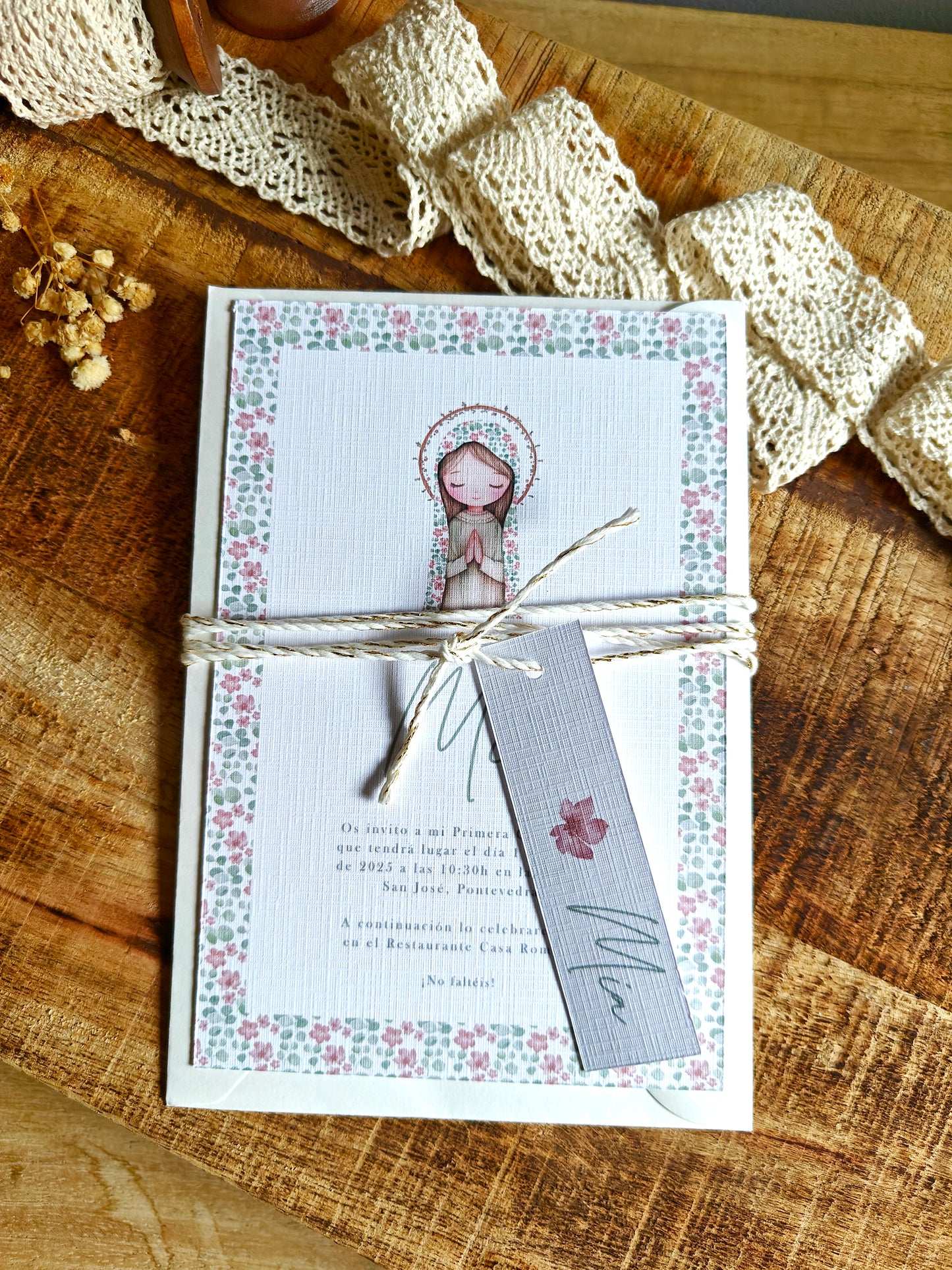 Invitación impresa personalizada Comunión COLECCIÓN VIRGENCITA