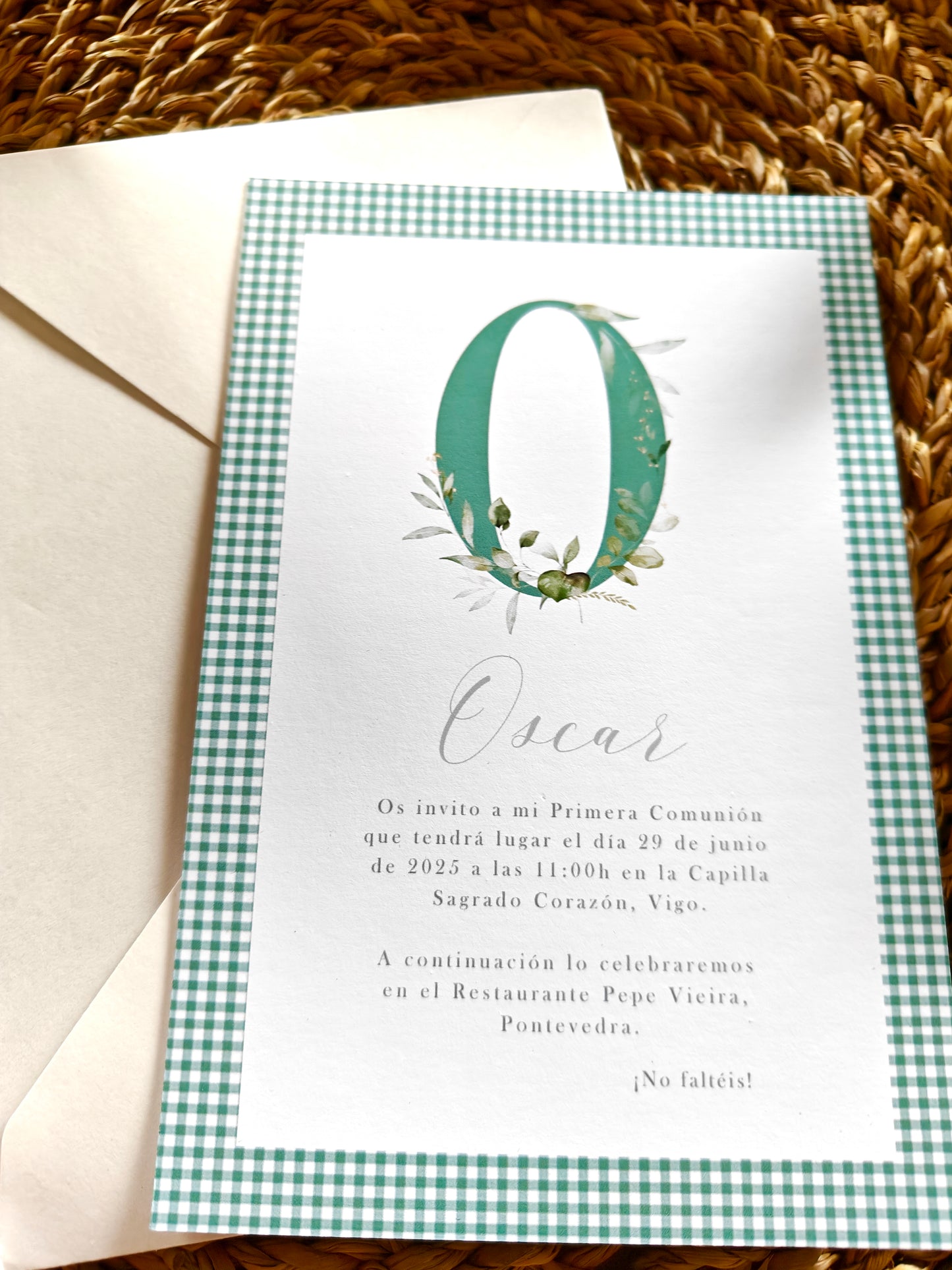 Invitación impresa personalizada Comunión COLECCIÓN VERONA