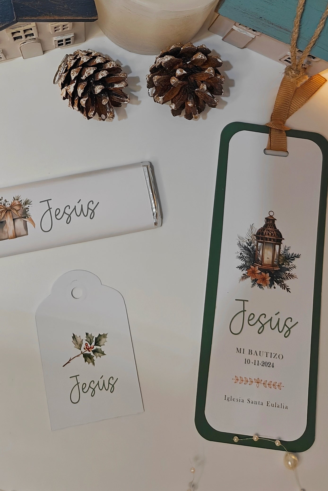 PACK decoración papelería y detalles BAUTIZO NAVIDAD