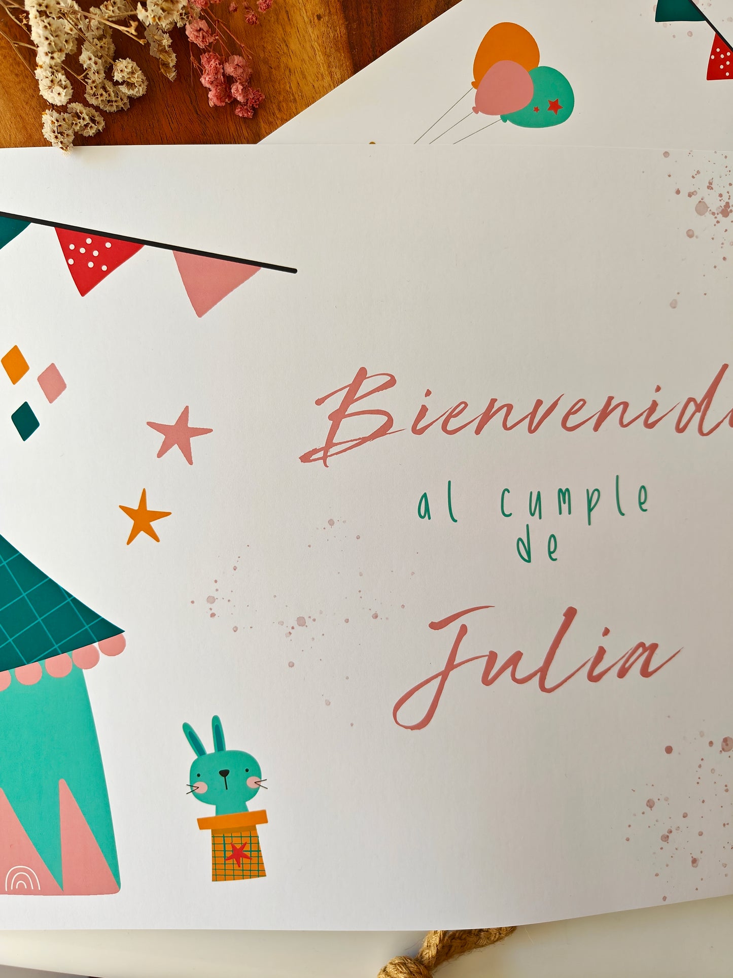 Láminas x 2 Bienvenidos y Rincón dulce personalizadas Festejos y cumpleaños