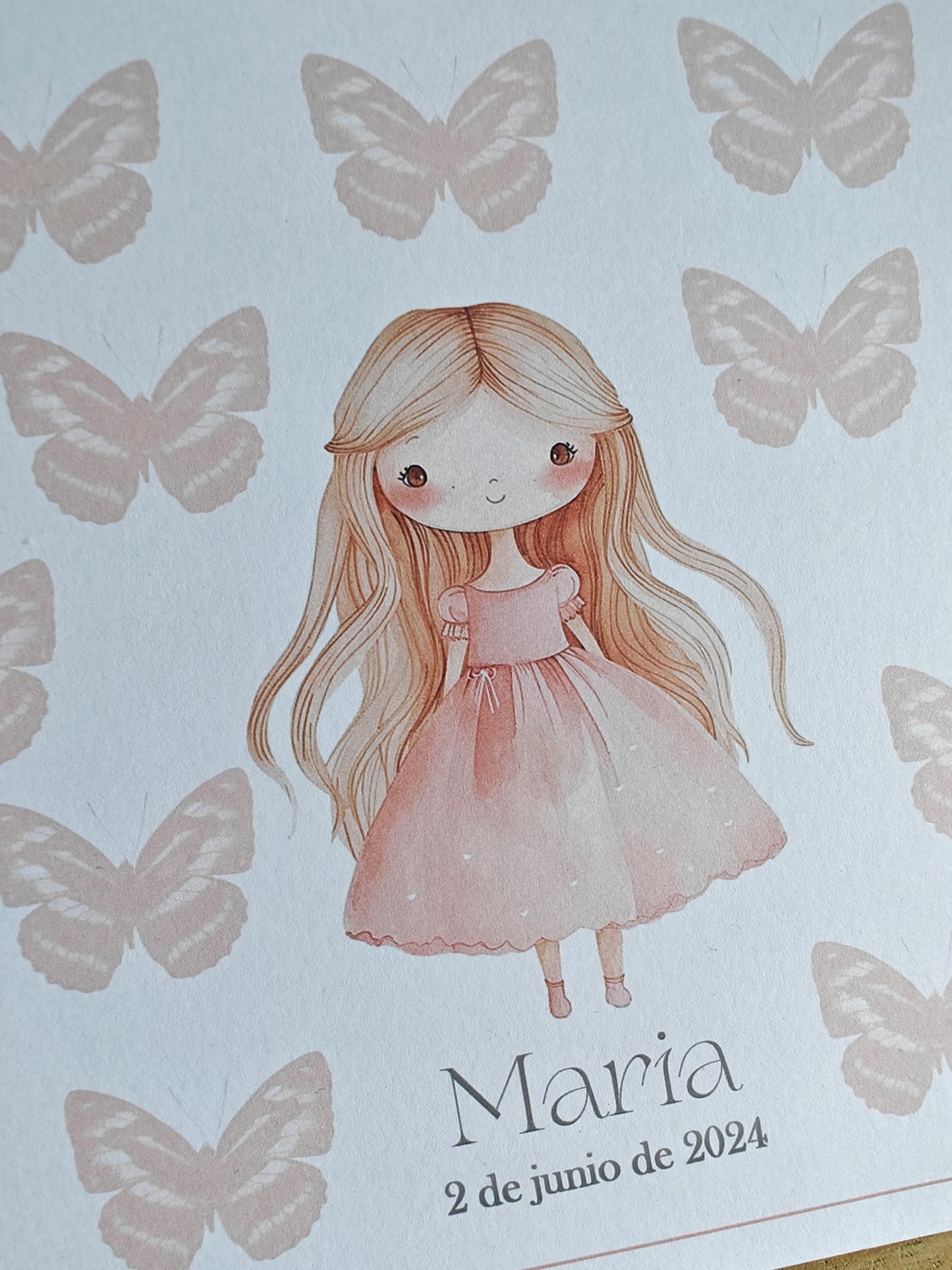 Lámina de firmas personalizadas Comunión COLECCIÓN BUTTERFLY